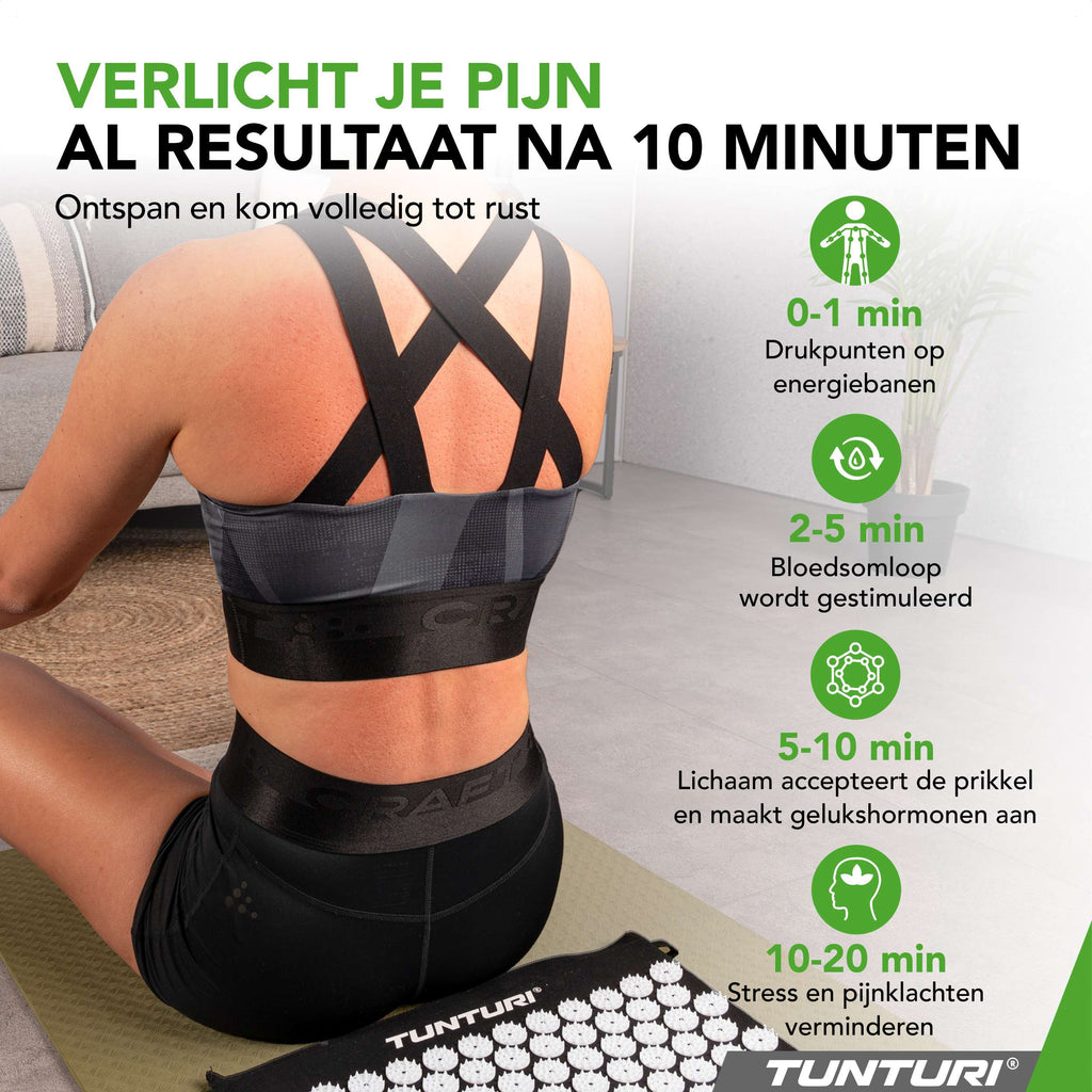 Tunturi Acupressure Mat And Pillow, Black afbeelding 2