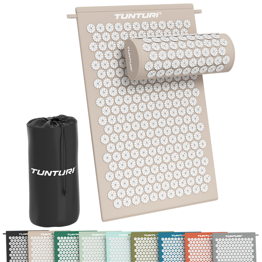 Tunturi Acupressure Mat And Pillow, Beige