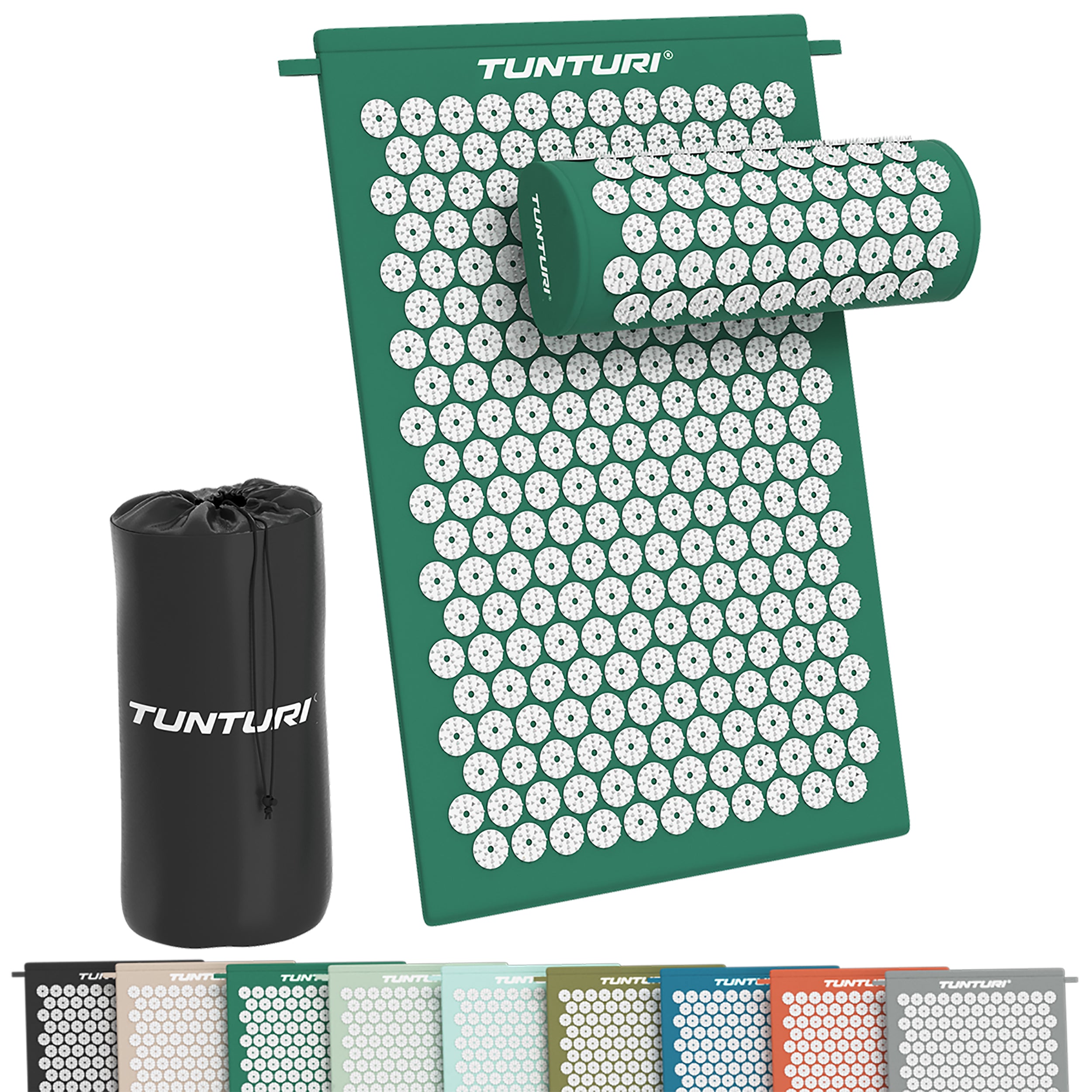Tunturi Acupressure Mat And Pillow, Green