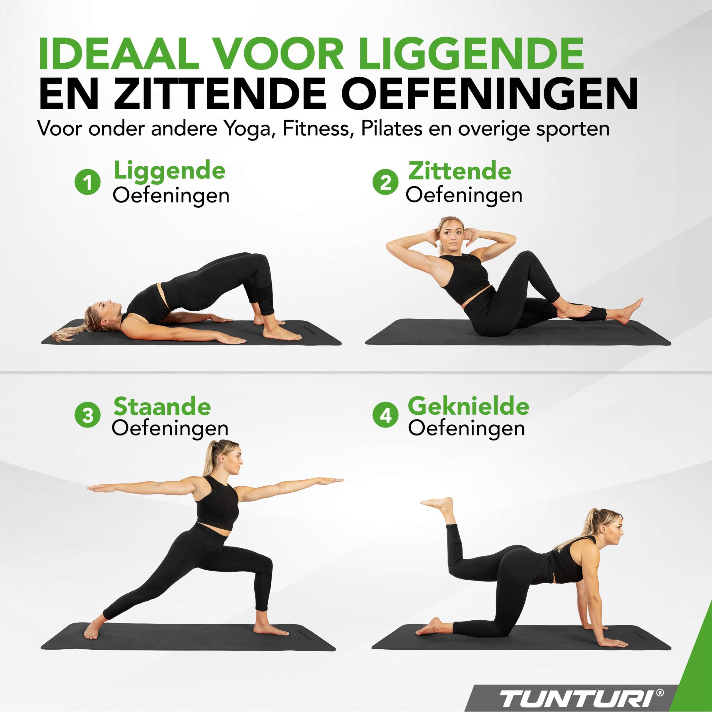 Tunturi Yogamat 8mm - Black afbeelding 4