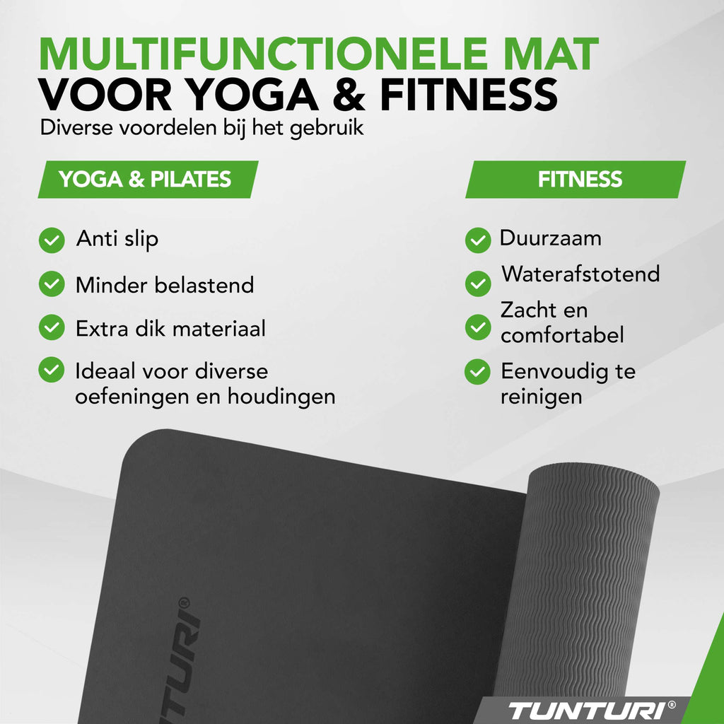 Tunturi Yogamat 8mm - Black afbeelding 5