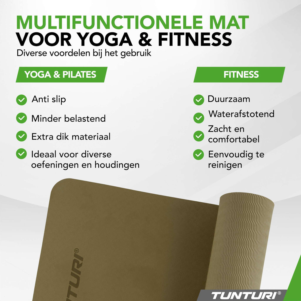 Tunturi Yogamat 8mm - Army Green afbeelding 5