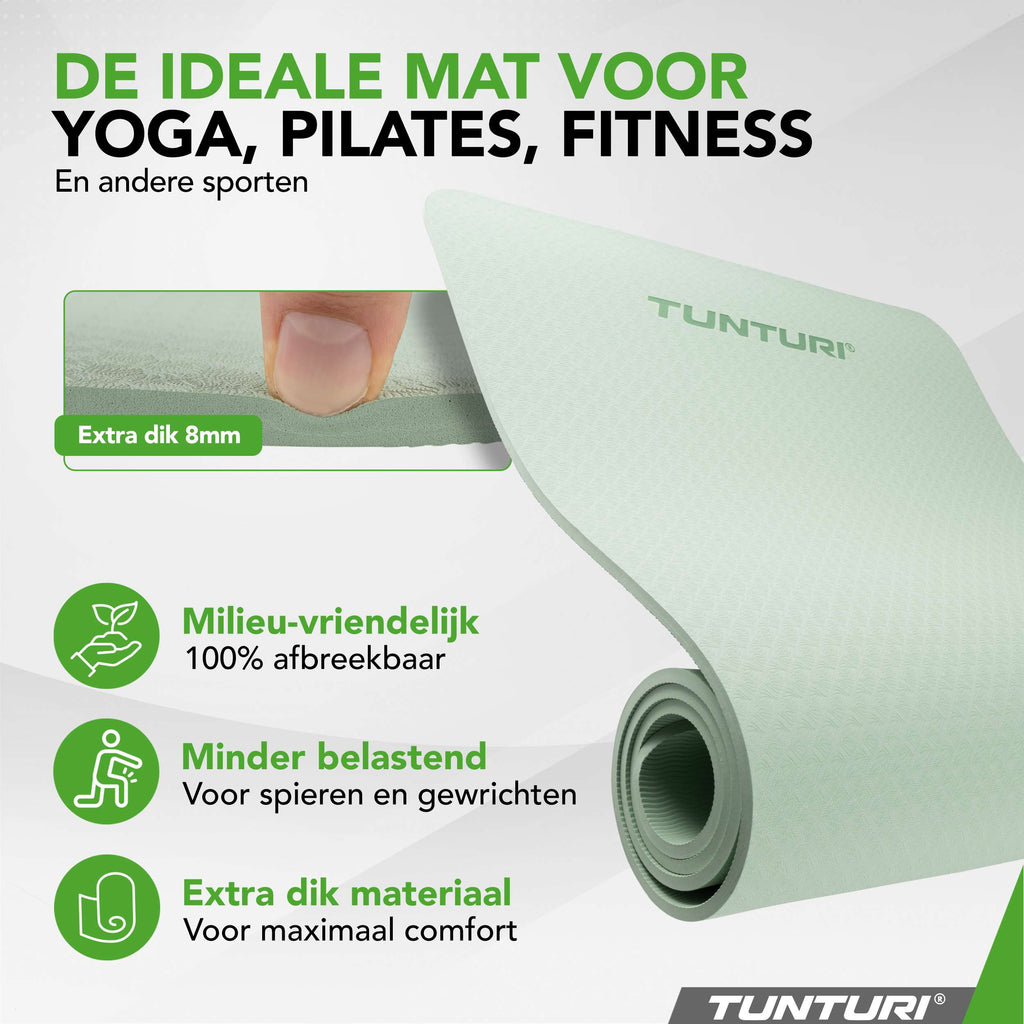 Tunturi Yogamat 8mm - Mint afbeelding 2