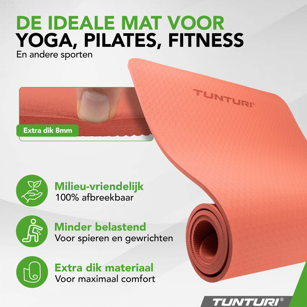 Tunturi Yogamat 8mm -  Rose Gold afbeelding 2
