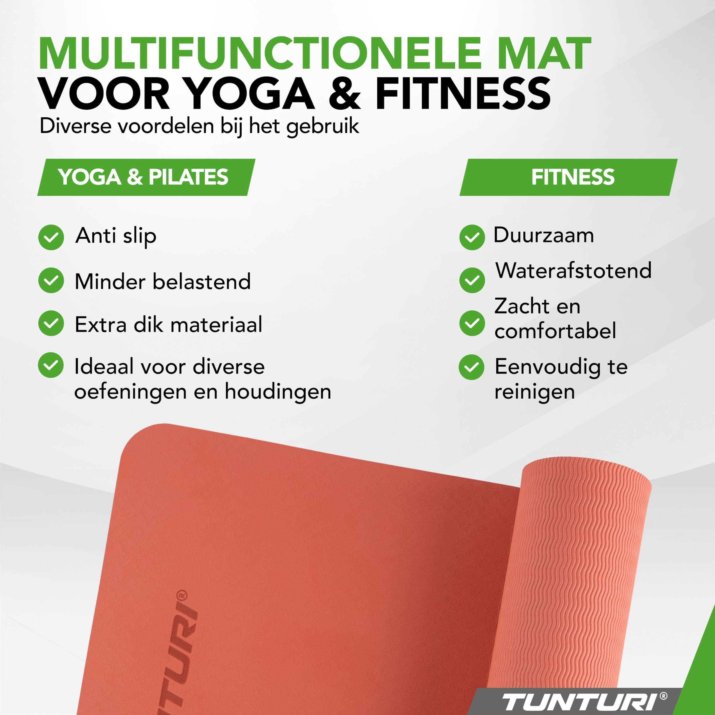 Tunturi Yogamat 8mm -  Rose Gold afbeelding 5