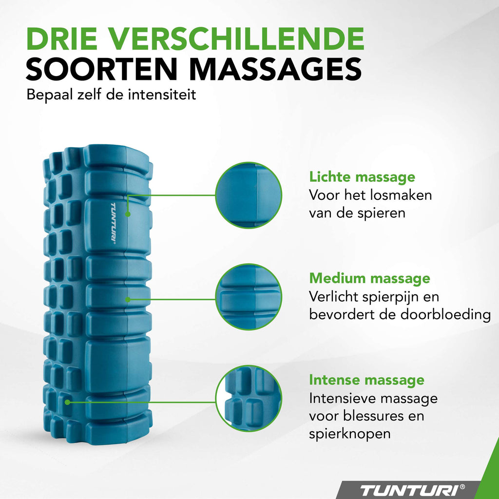 Tunturi Yoga Grid Foam Roller, 33cm, Petrol Blue afbeelding 5