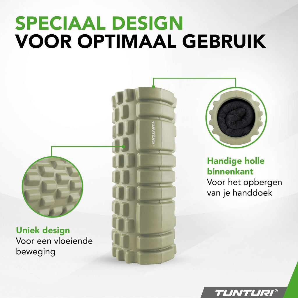 Tunturi Yoga Grid Foam Roller, 33cm, Army Green afbeelding 6