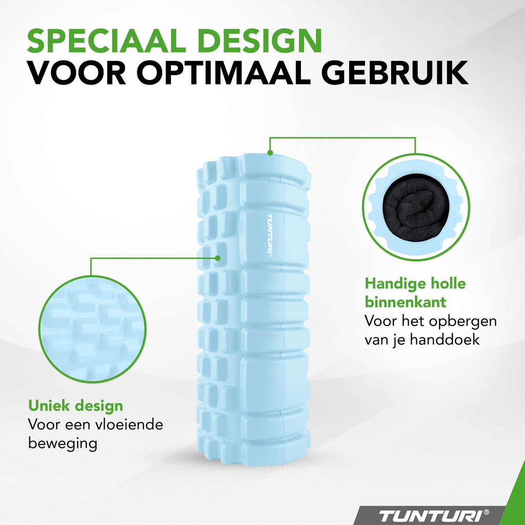 Tunturi Yoga Grid Foam Roller, 33cm, Light Blue afbeelding 6