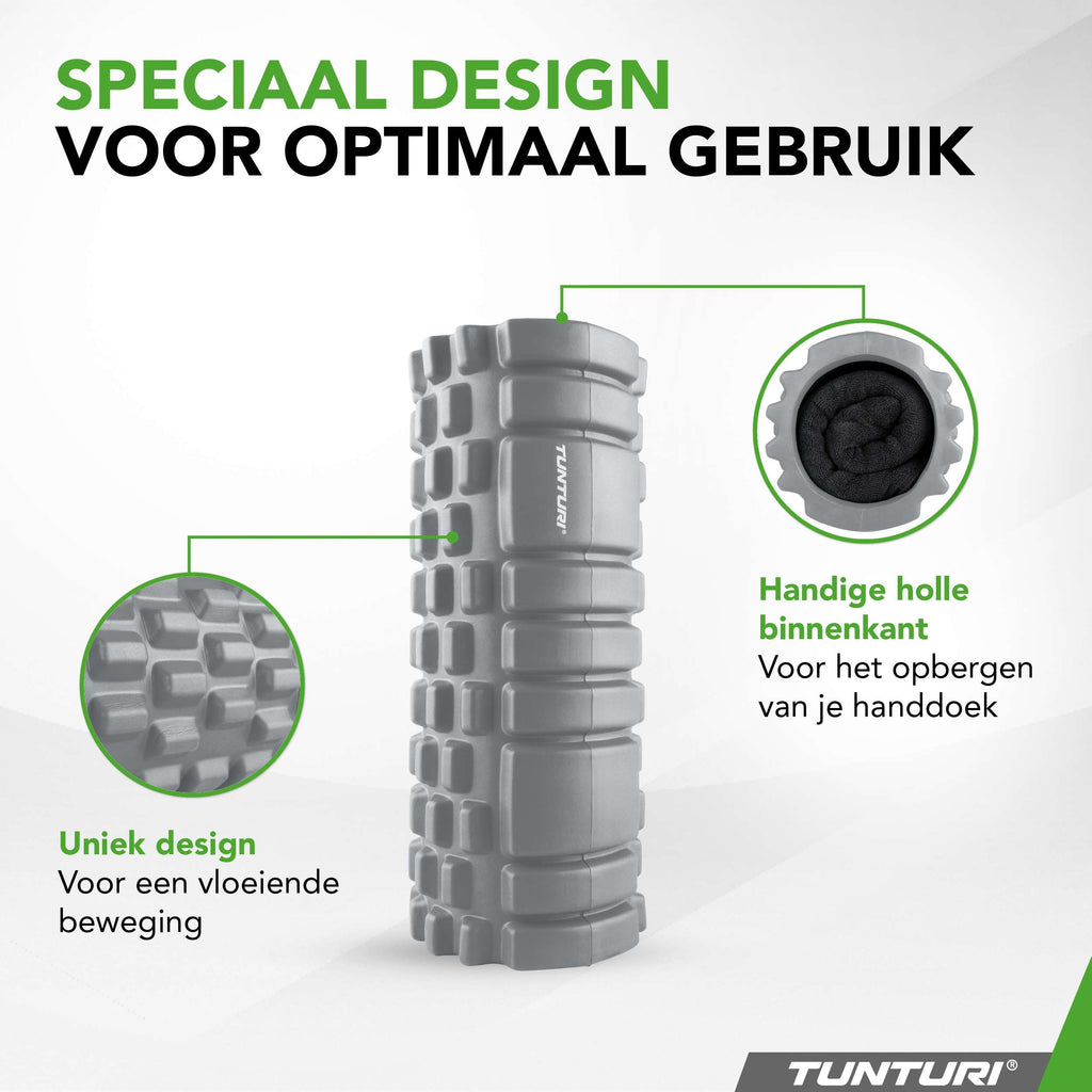 Tunturi Yoga Grid Foam Roller, 33cm, Grey afbeelding 5