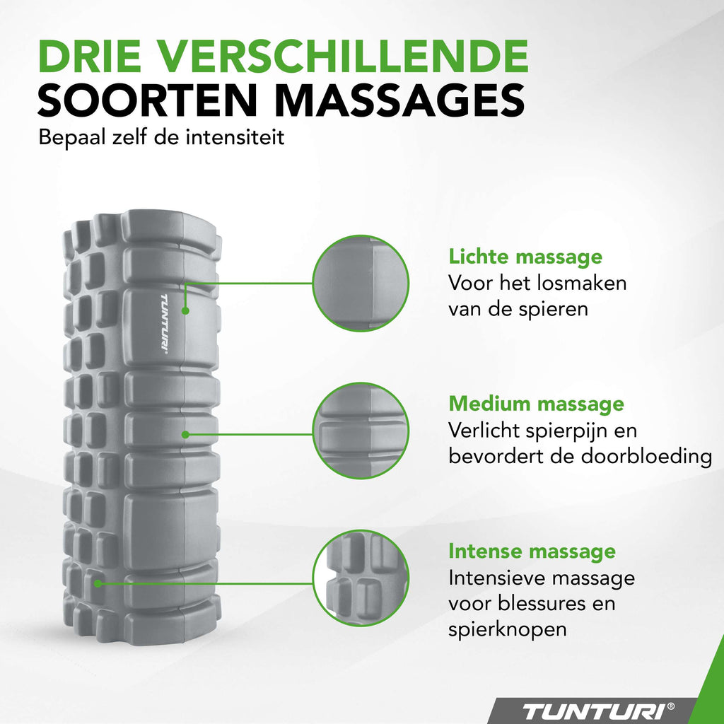 Tunturi Yoga Grid Foam Roller, 33cm, Grey afbeelding 7