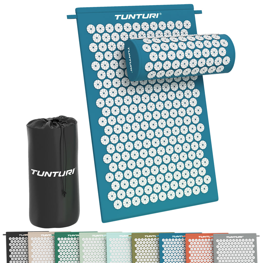 Tunturi Acupressure Mat And Pillow, Petrol Blue