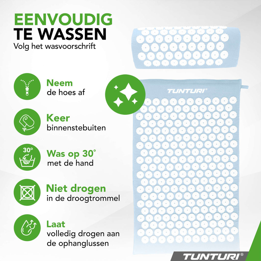 Tunturi Acupressure Mat And Pillow, Light Blue afbeelding 6