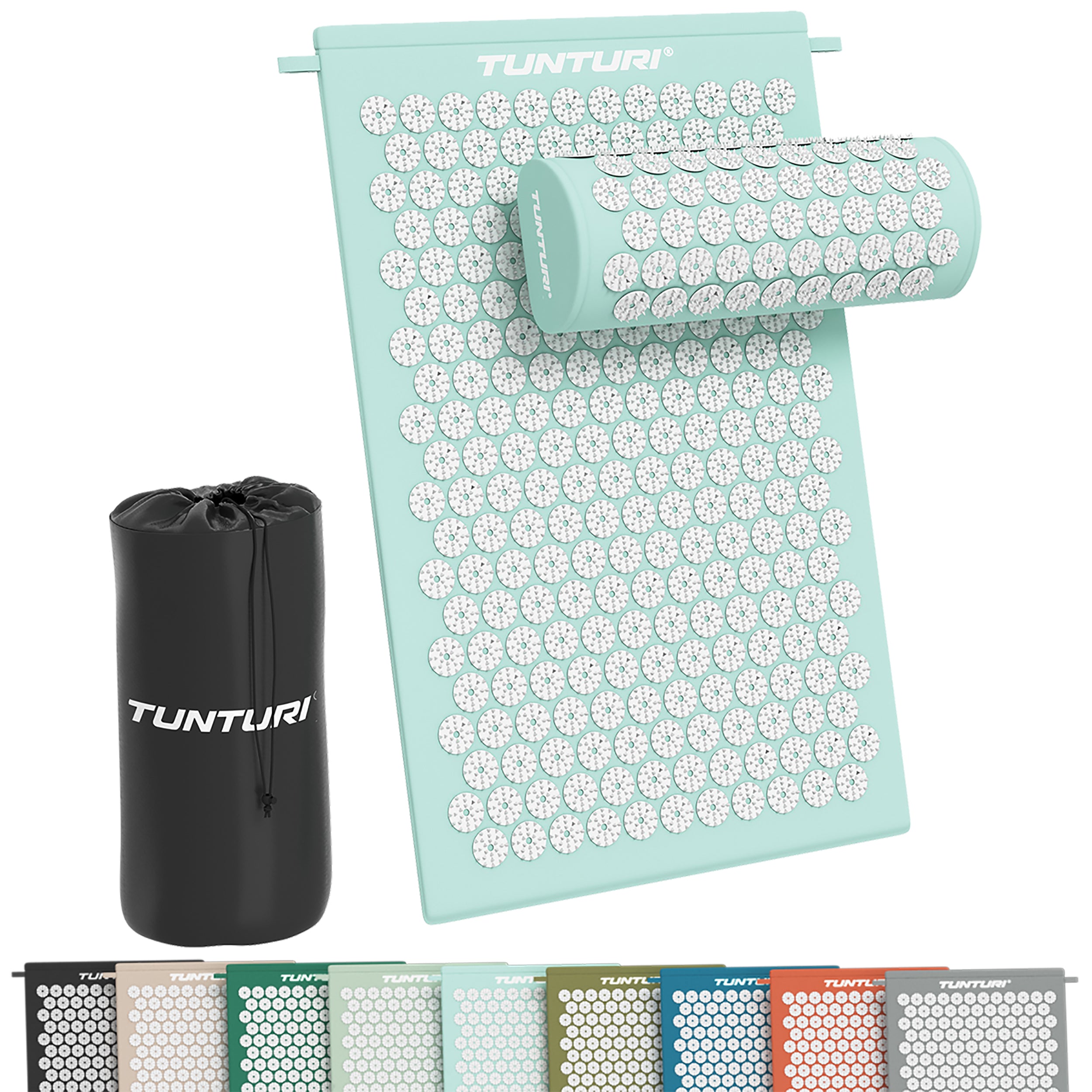 Tunturi Acupressure Mat And Pillow, Light Blue
