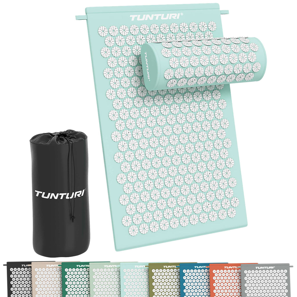 Tunturi Acupressure Mat And Pillow, Light Blue