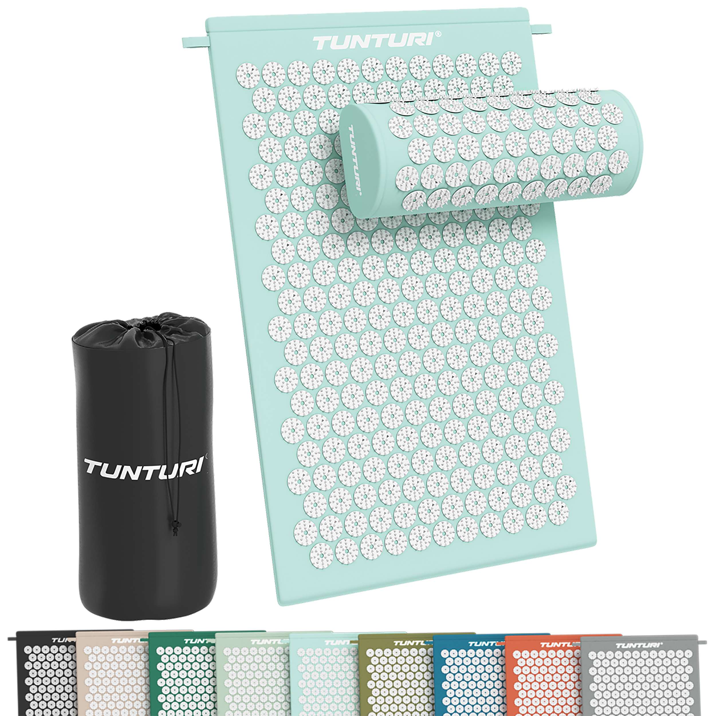 Tunturi Acupressure Mat And Pillow, Light Blue
