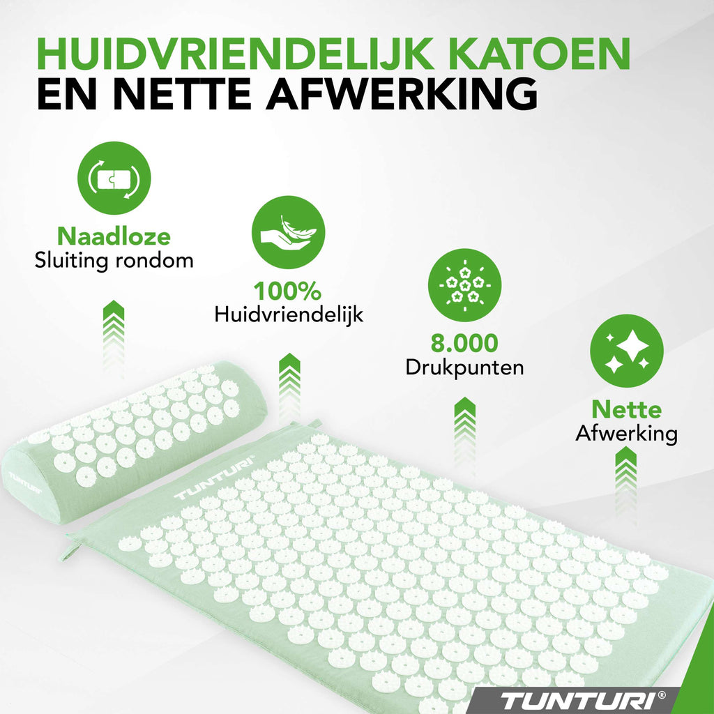 Tunturi Acupressure Mat And Pillow, Mint afbeelding 5