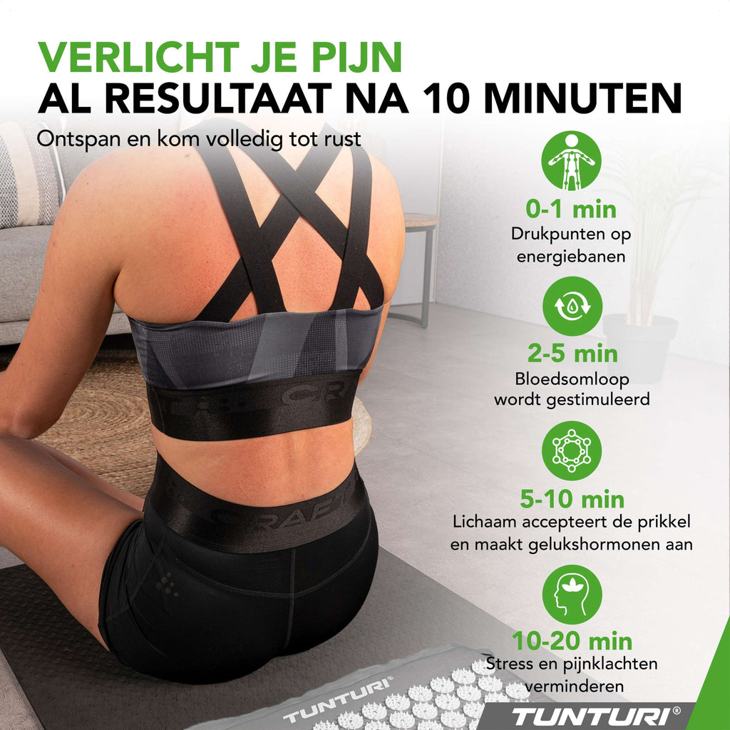 Tunturi Acupressure Mat And Pillow, Grey afbeelding 3