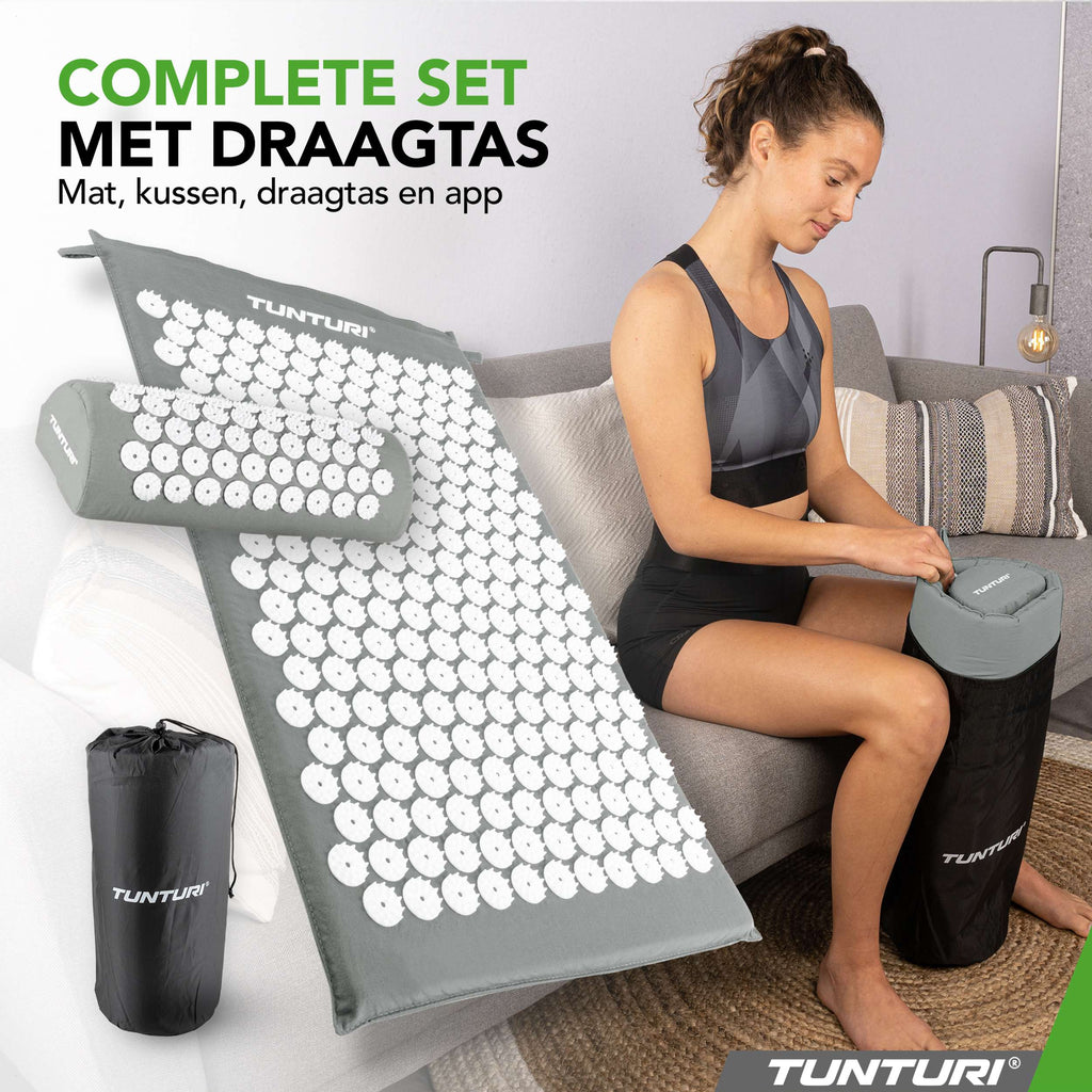 Tunturi Acupressure Mat And Pillow, Grey afbeelding 7