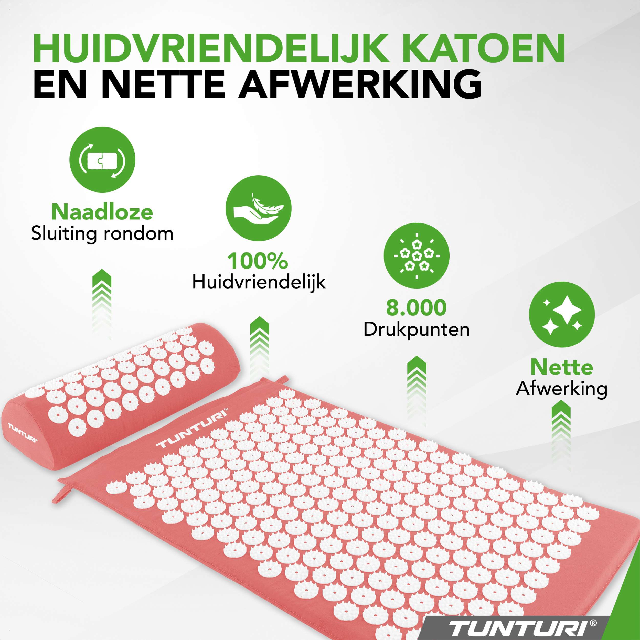 Tunturi Acupressure Mat And Pillow, Rose Gold afbeelding 5