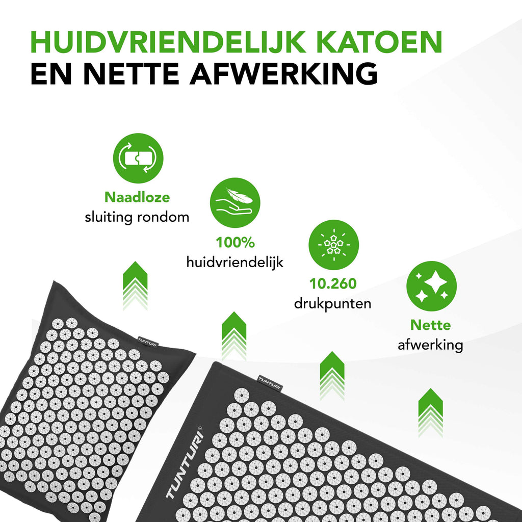 Tunturi Pro Acupressure Mat And Pillow, Black afbeelding 5