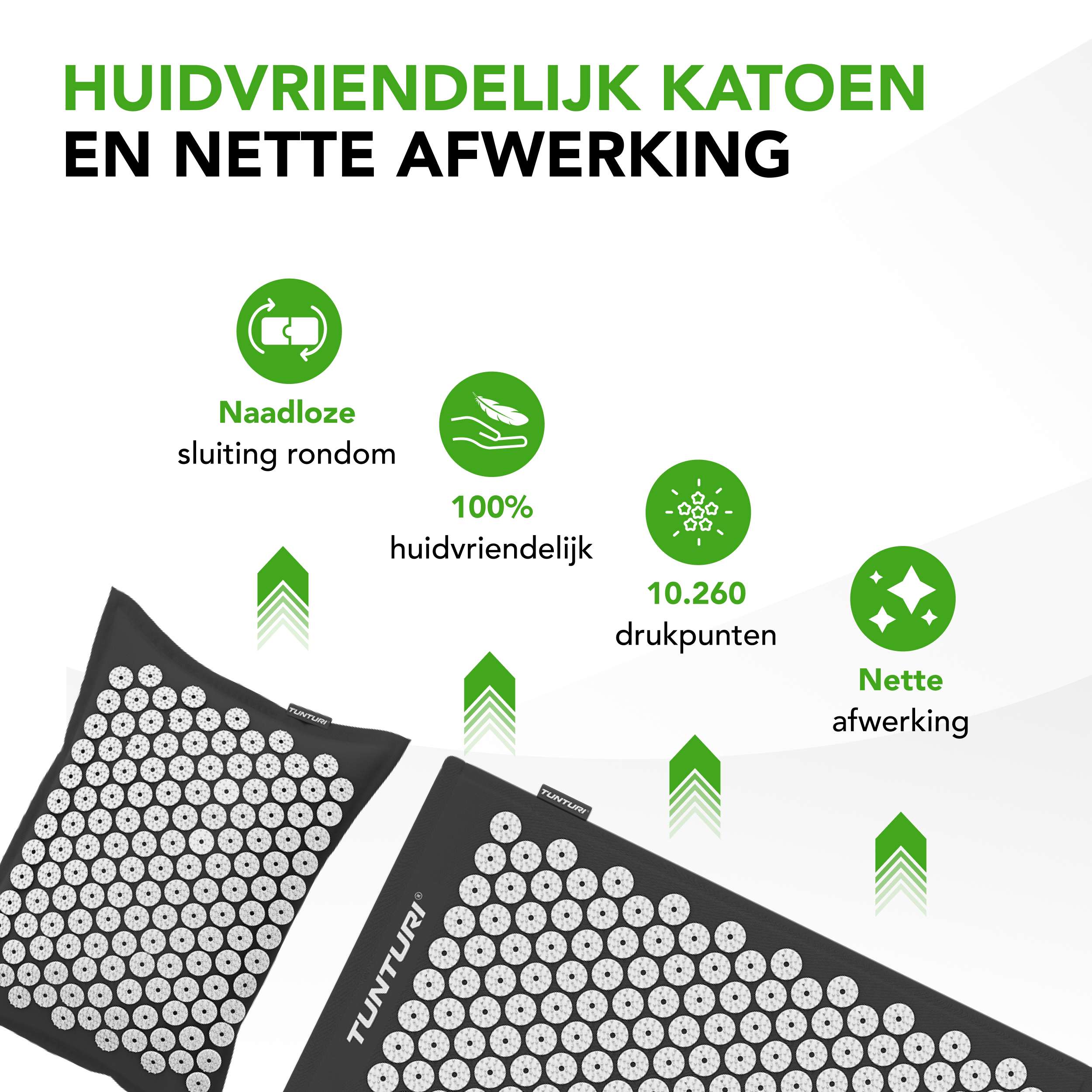 Tunturi Pro Acupressure Mat And Pillow, Black afbeelding 5