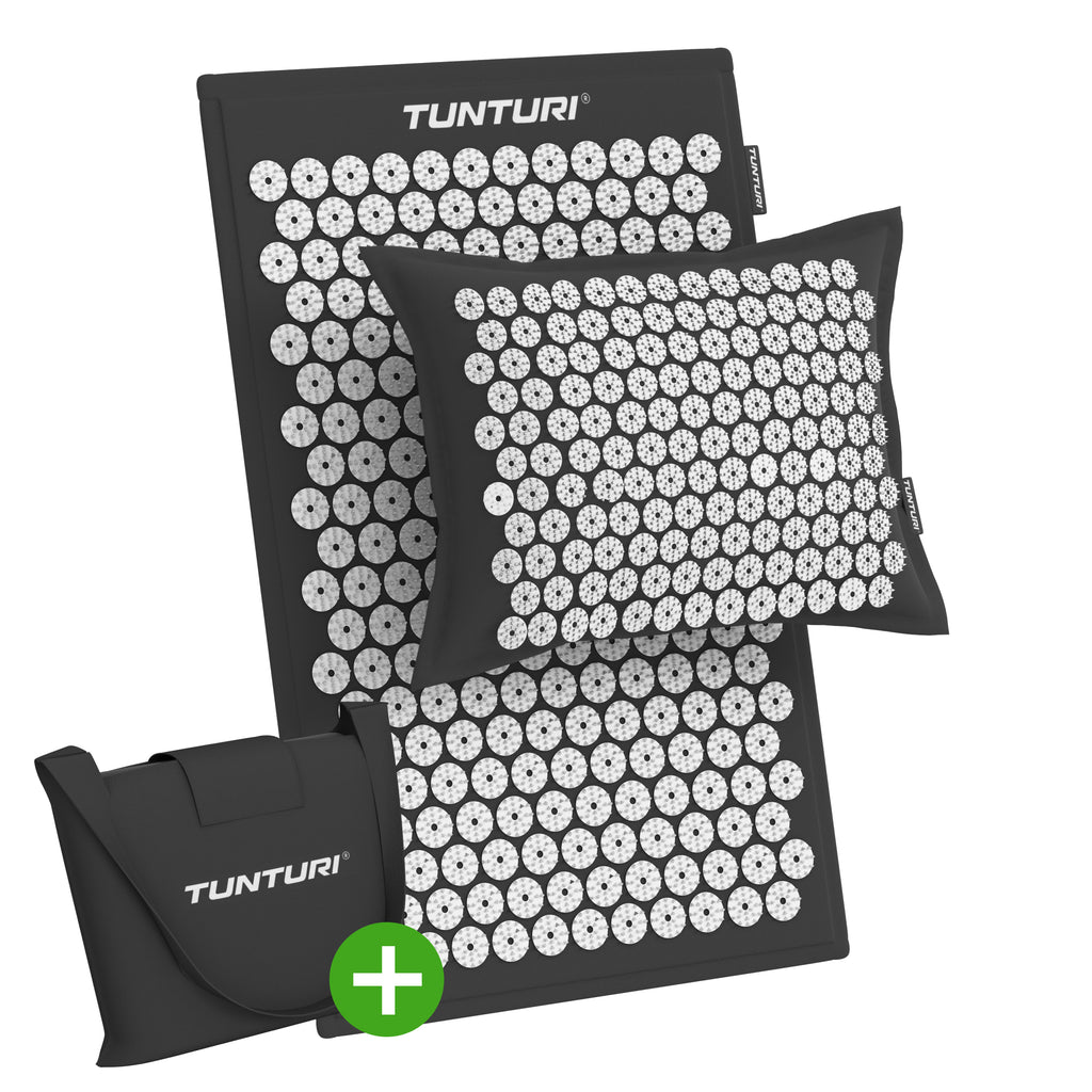 Tunturi Pro Acupressure Mat And Pillow, Black