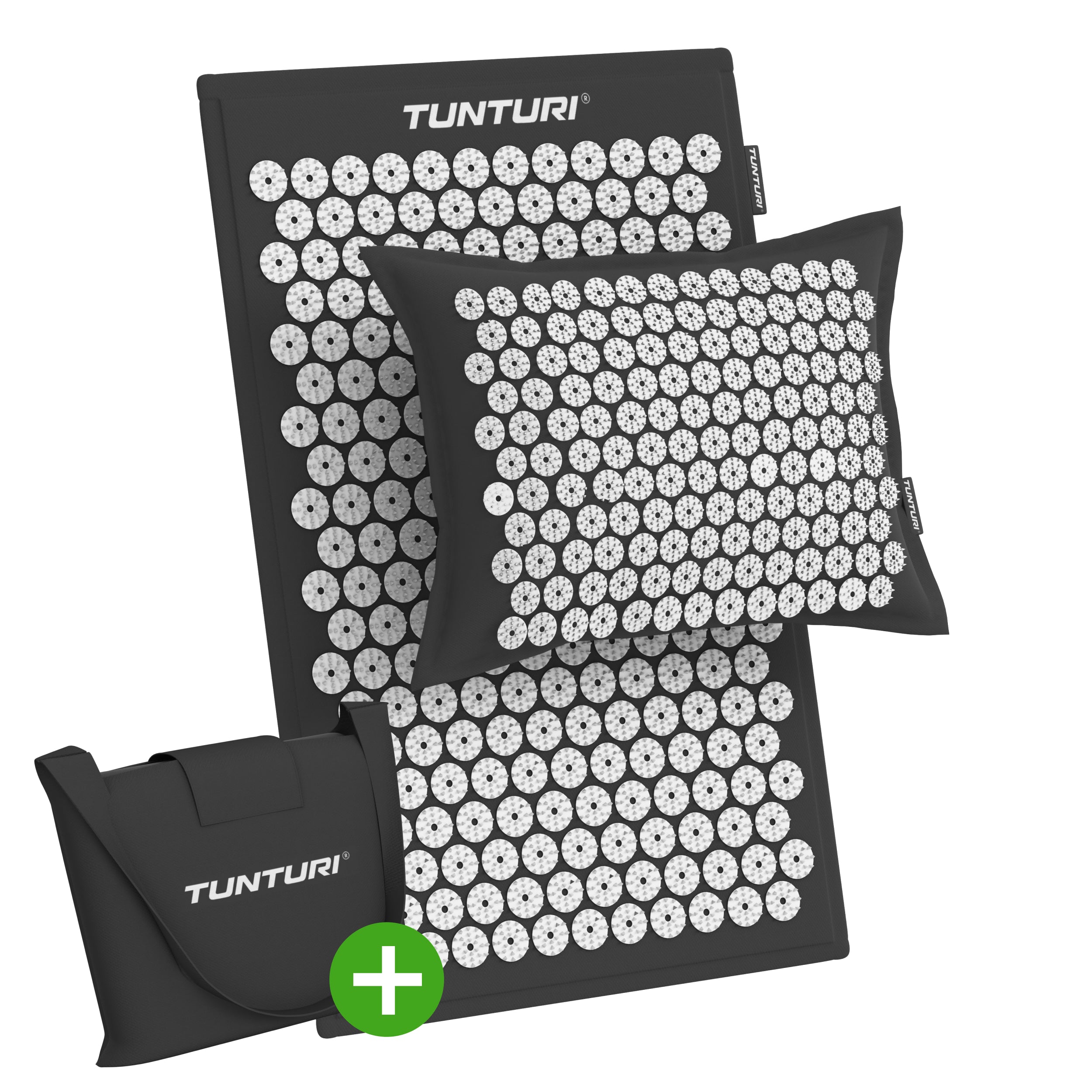 Tunturi Pro Acupressure Mat And Pillow, Black