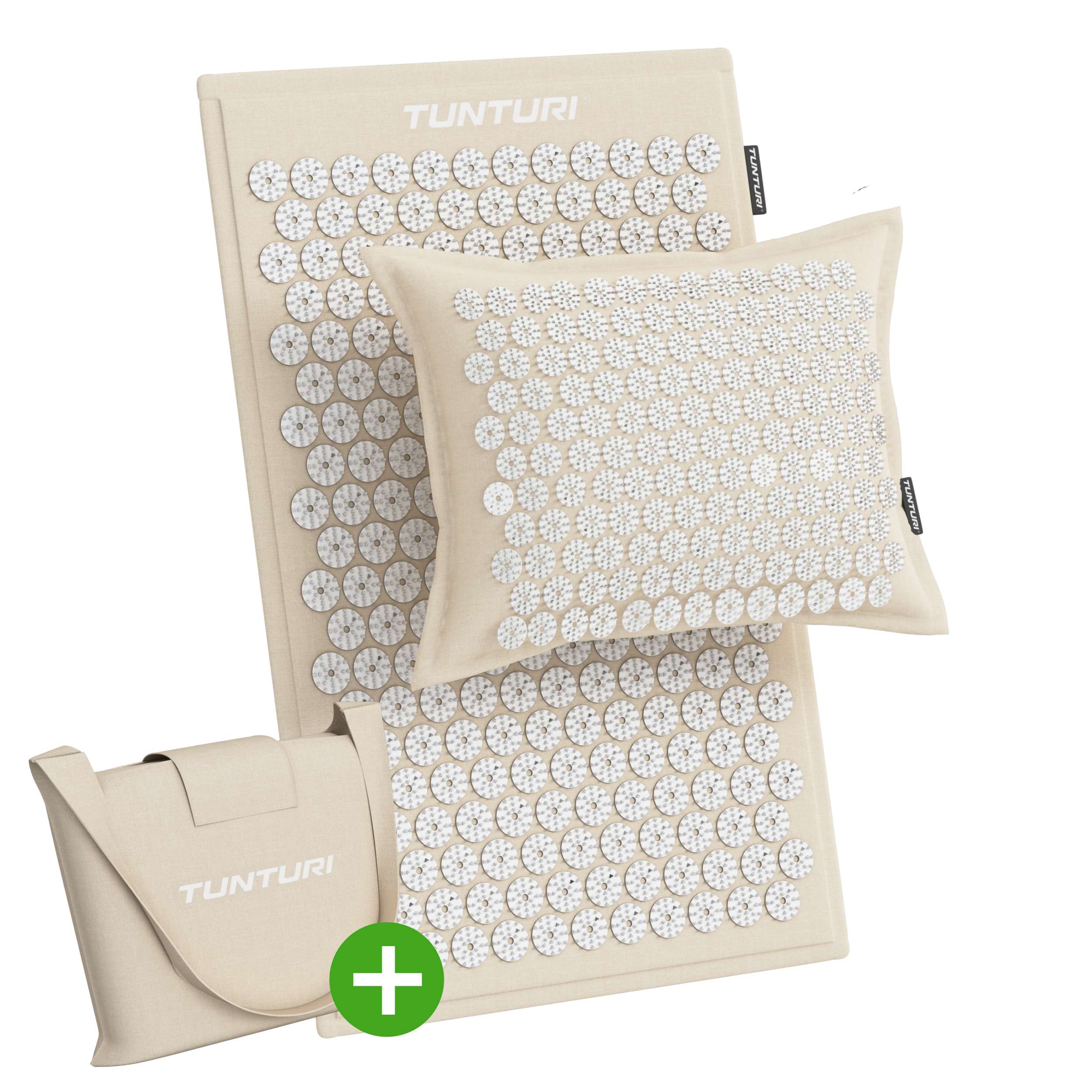 Tunturi Pro Acupressure Mat And Pillow, Beige