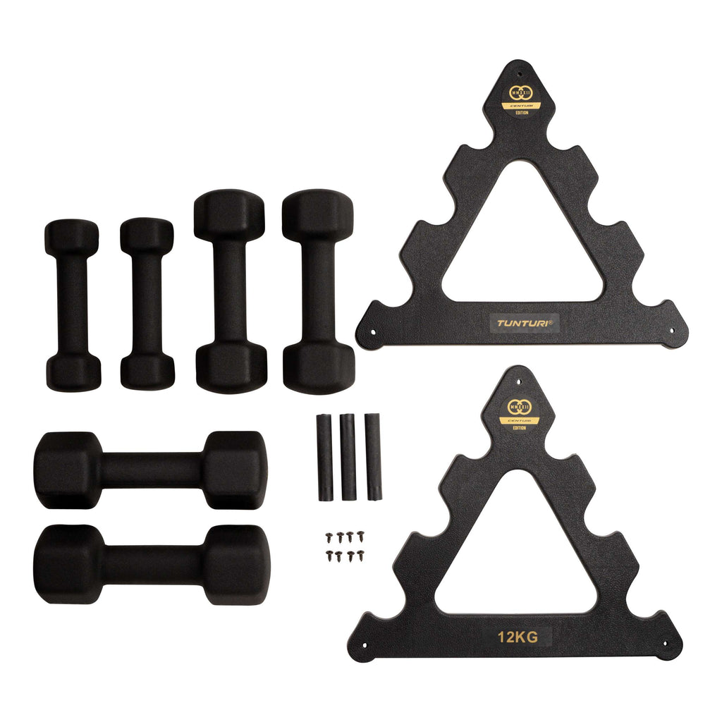 Tunturi Centuri Neopreen Dumbellset 3Prs+Stand afbeelding 2