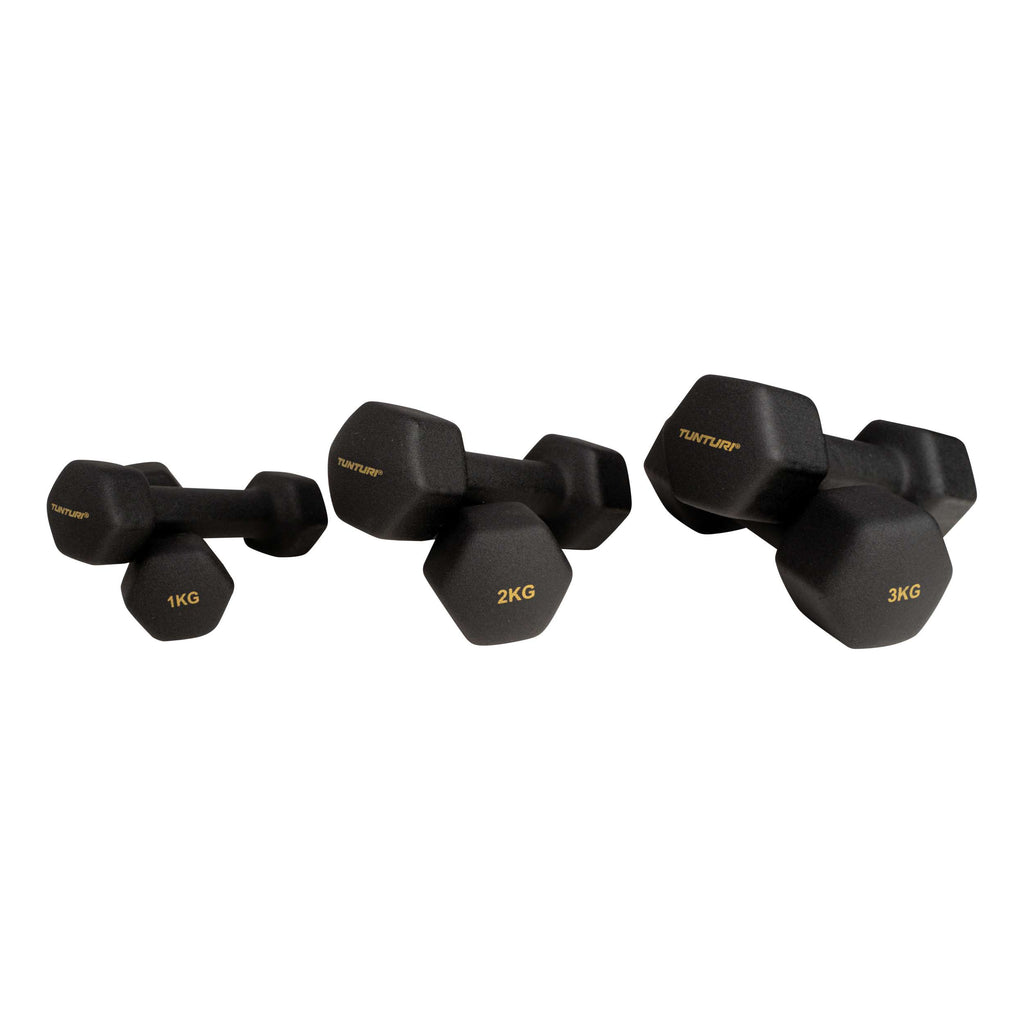 Tunturi Centuri Neopreen Dumbellset 3Prs+Stand afbeelding 4