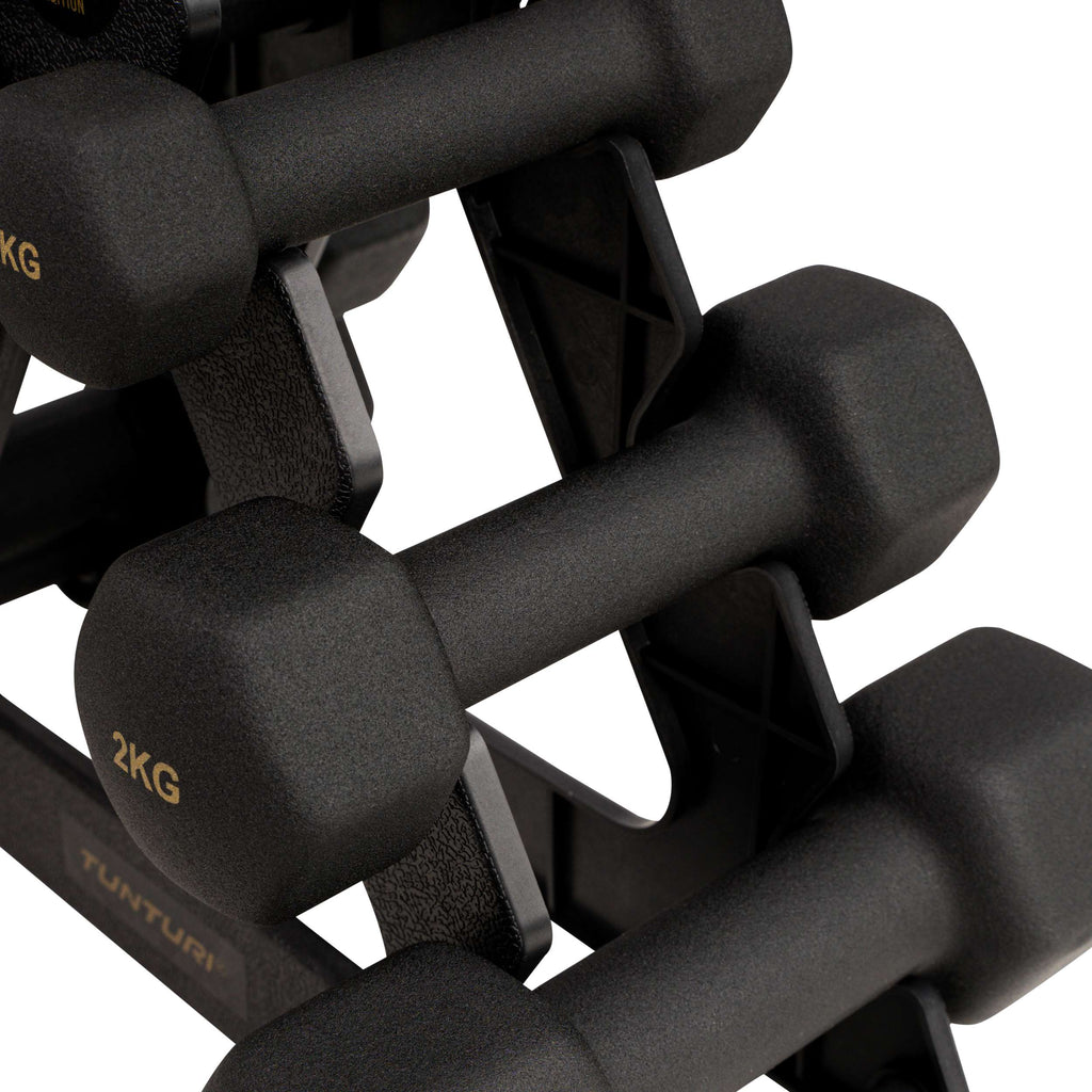 Tunturi Centuri Neopreen Dumbellset 3Prs+Stand afbeelding 5