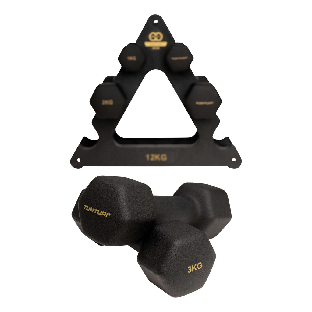Tunturi Centuri Neopreen Dumbellset 3Prs+Stand afbeelding 7