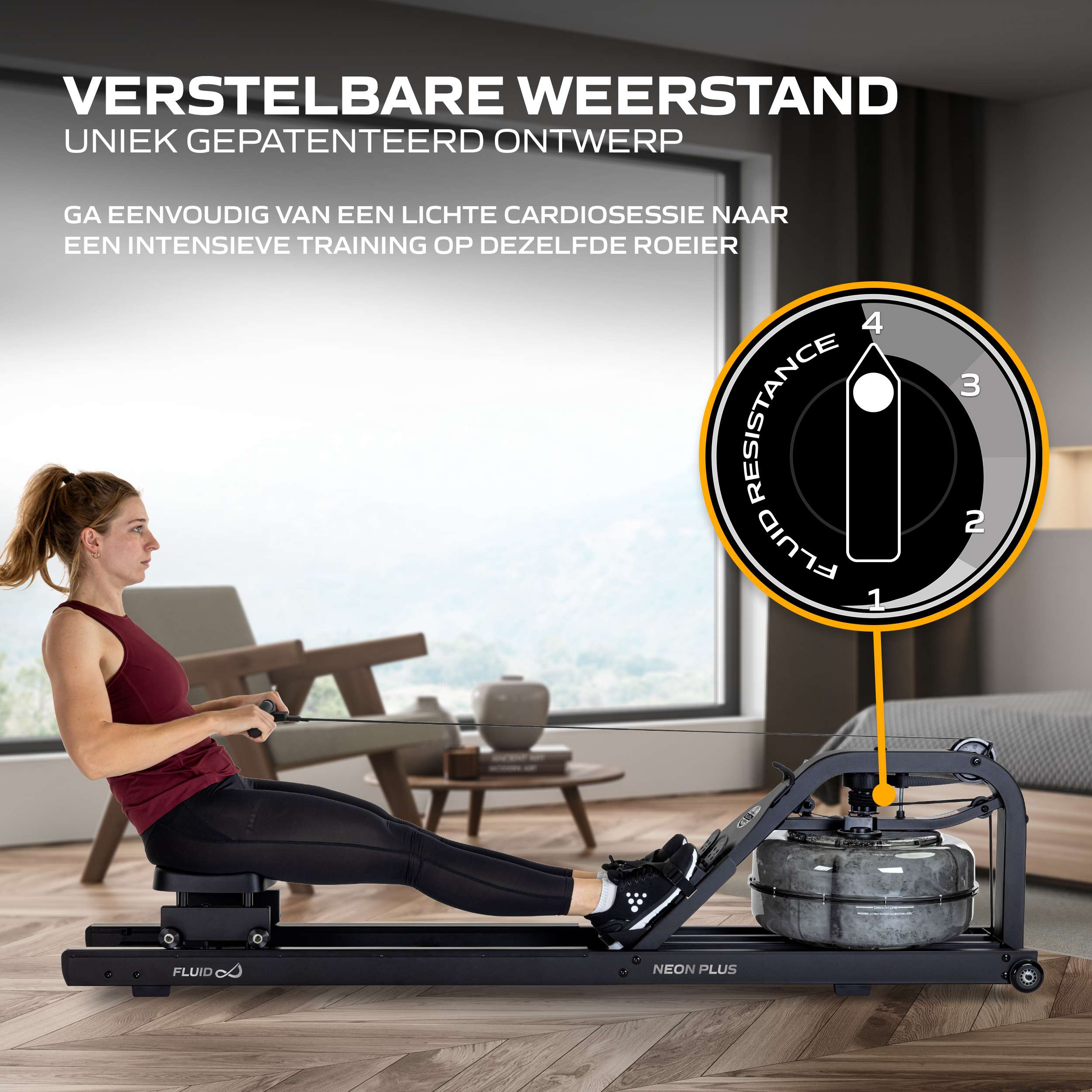 Fluid Rower Neon Plus Black (1/2) afbeelding 3