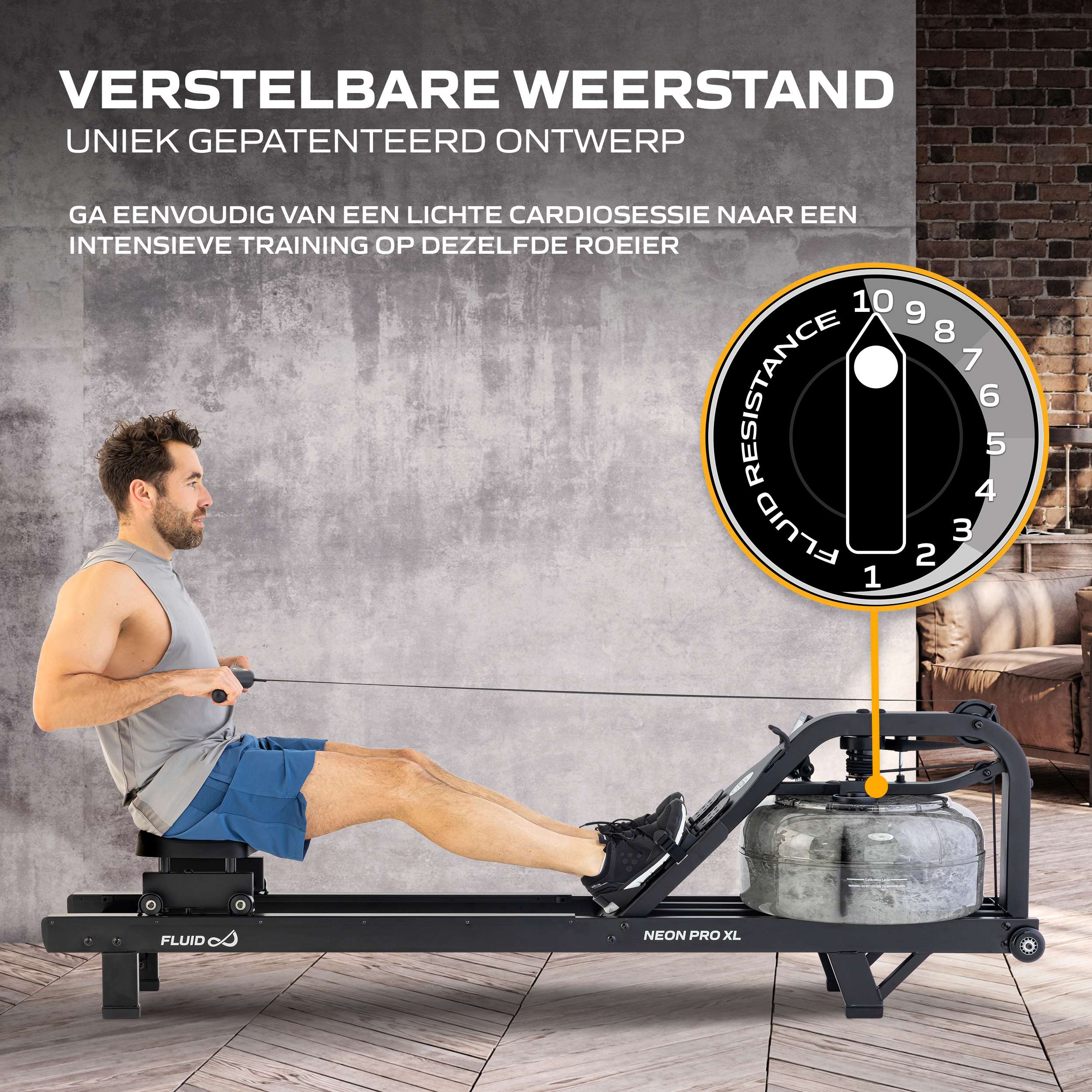 Fluid Rower Neon Pro XL (Mat Black) (1/2) afbeelding 3