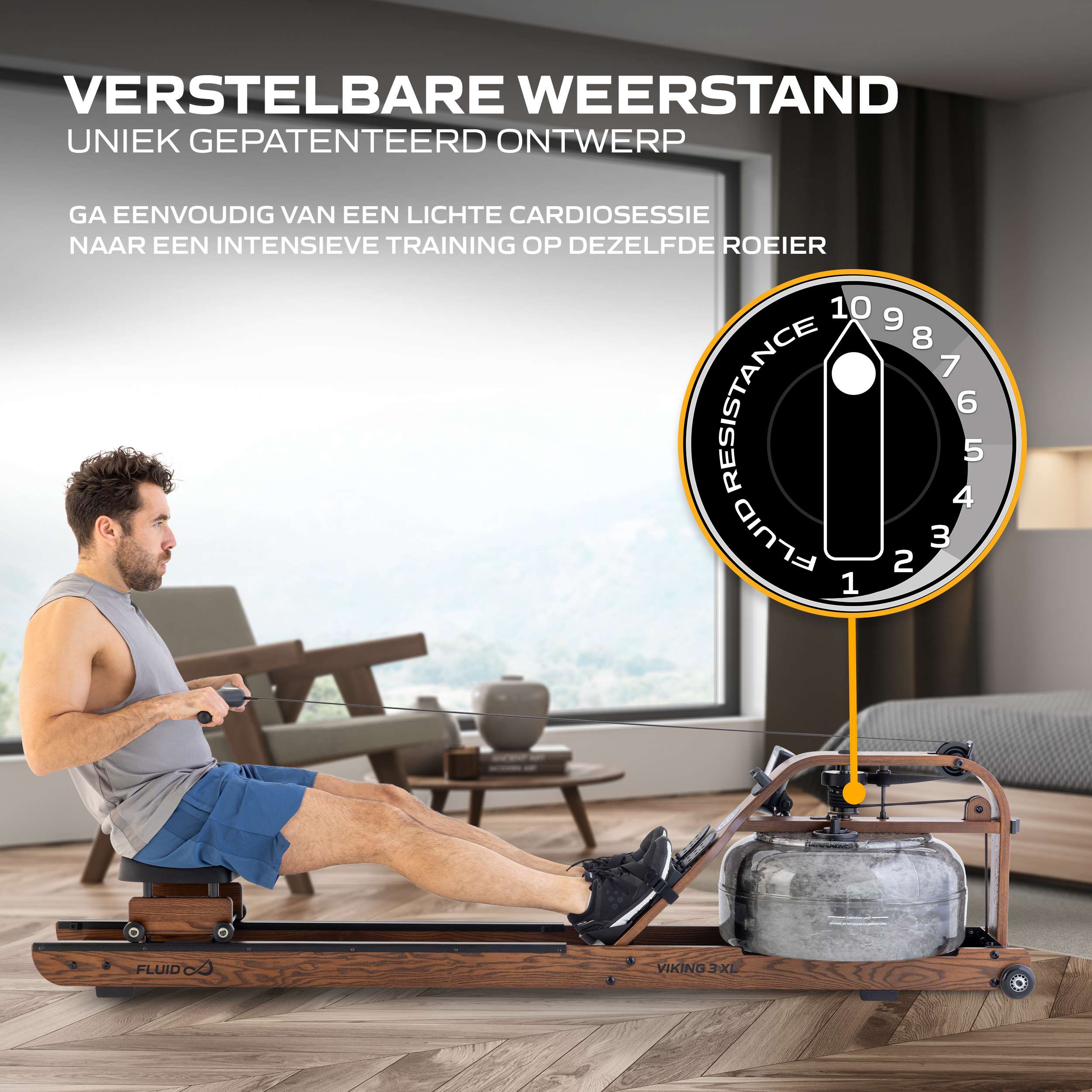 Fluid Rower Viking 3 XL (Walnut color) (1/2) afbeelding 4