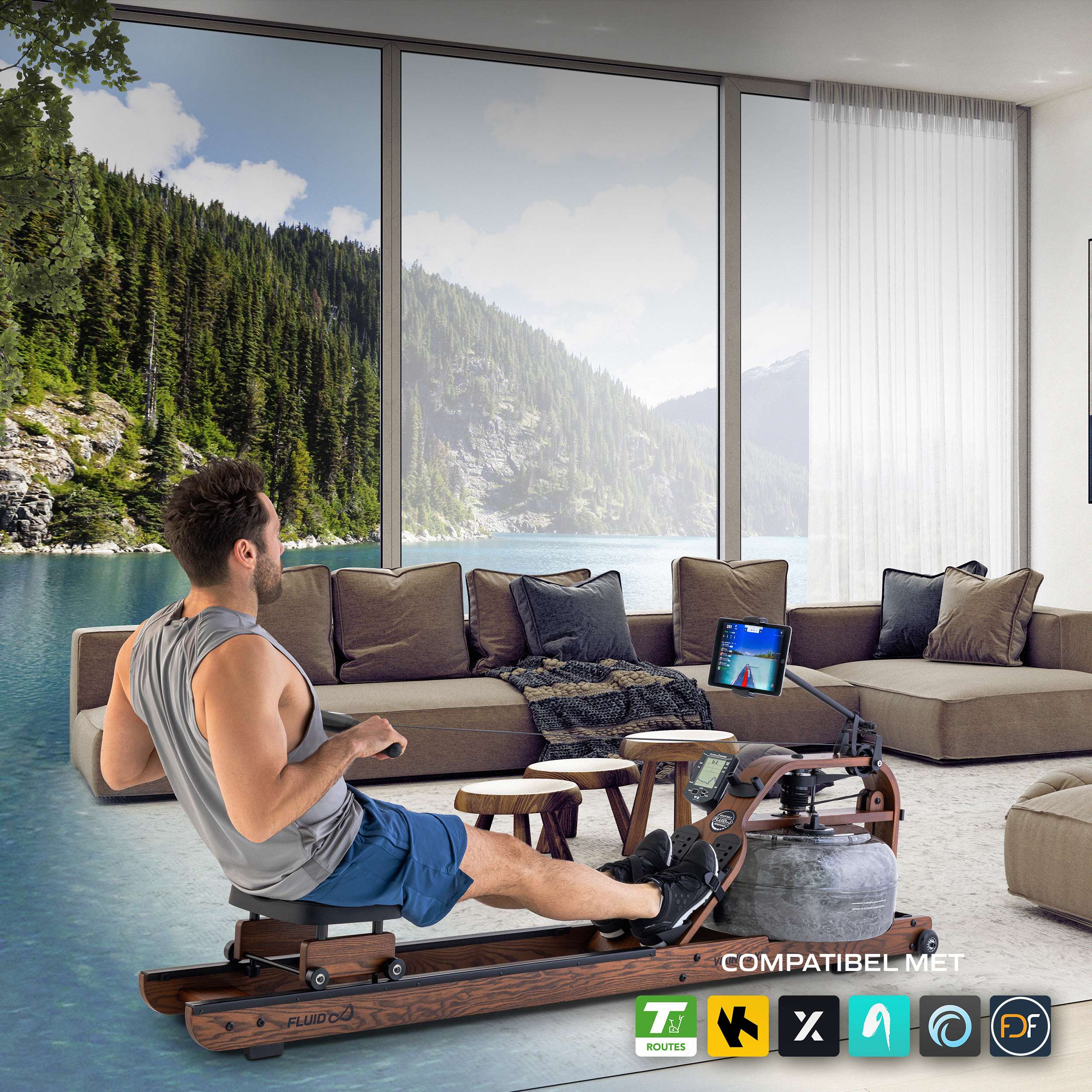 Fluid Rower Viking 3 XL (Walnut color) (1/2) afbeelding 7