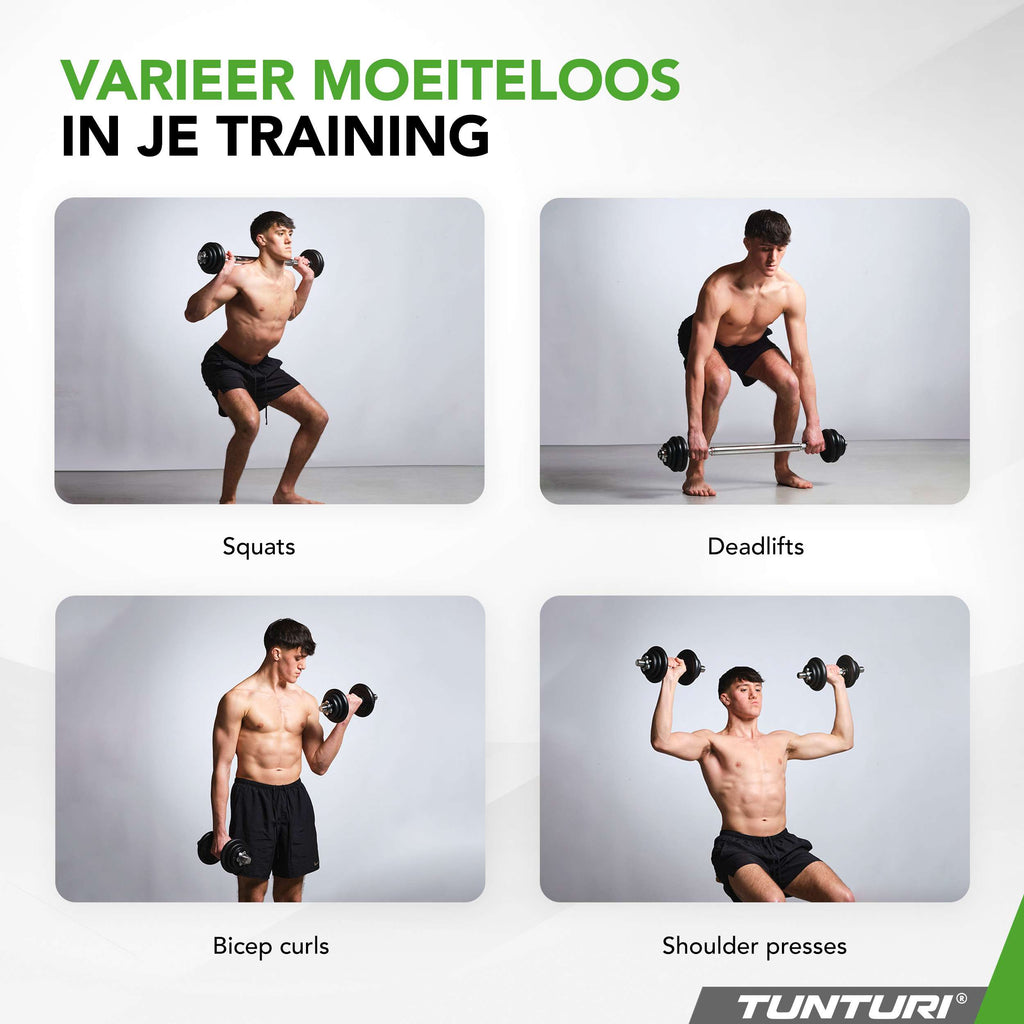 Tunturi Barbell/Dumbbell set, 20kg, Iron afbeelding 8