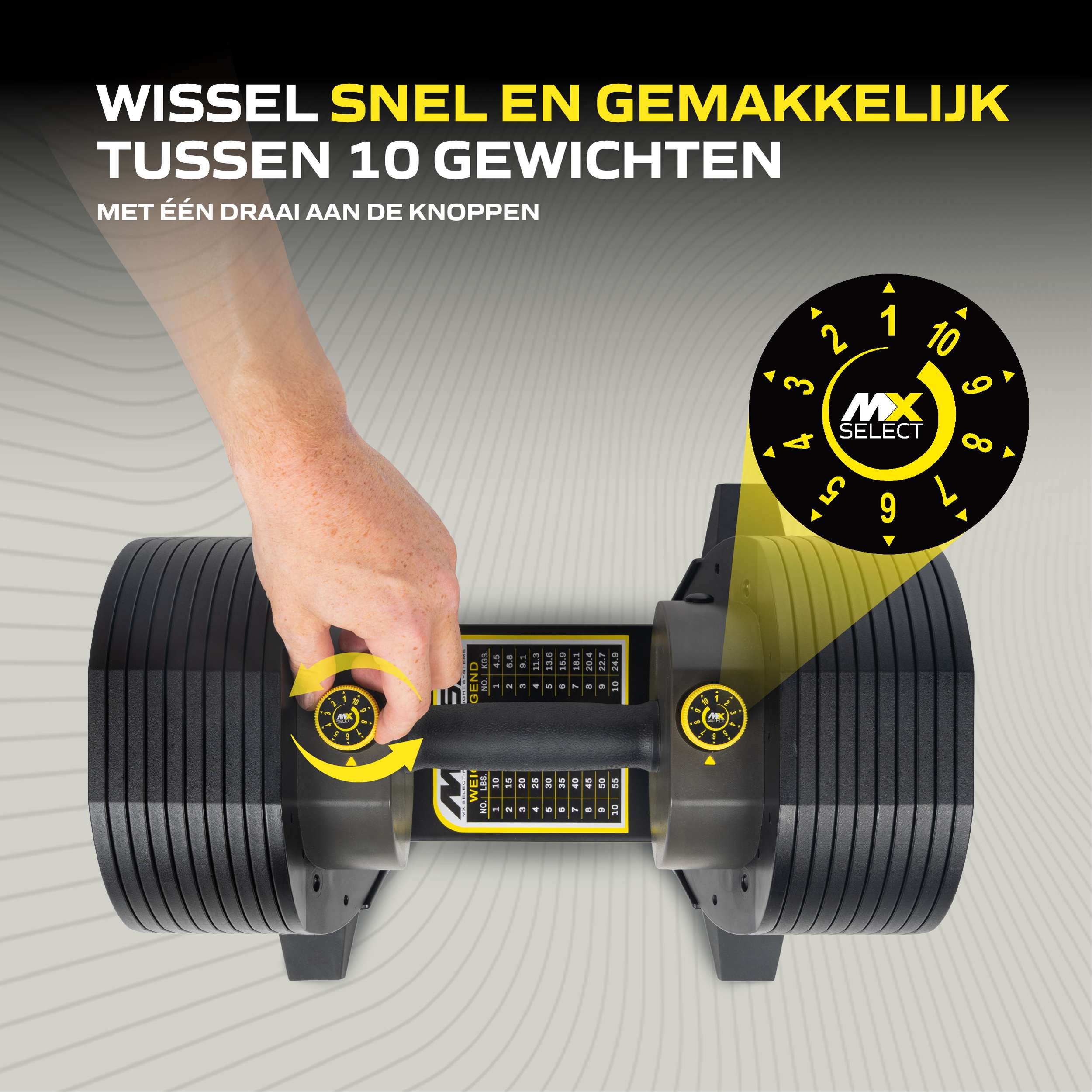MX Select MX55 Dumbbells 4,5 - 24,9 KG CH afbeelding 5