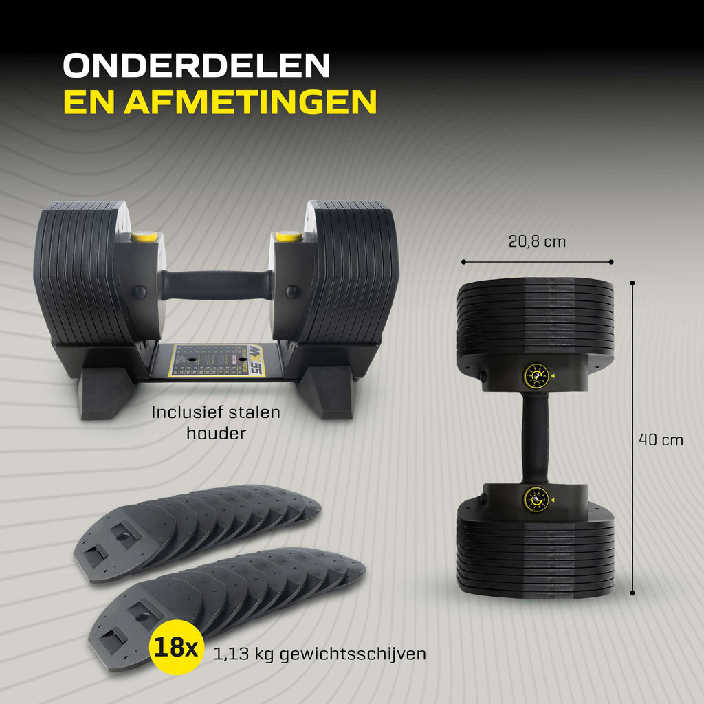 MX Select MX55 Dumbbells 4,5 - 24,9 KG CH afbeelding 6