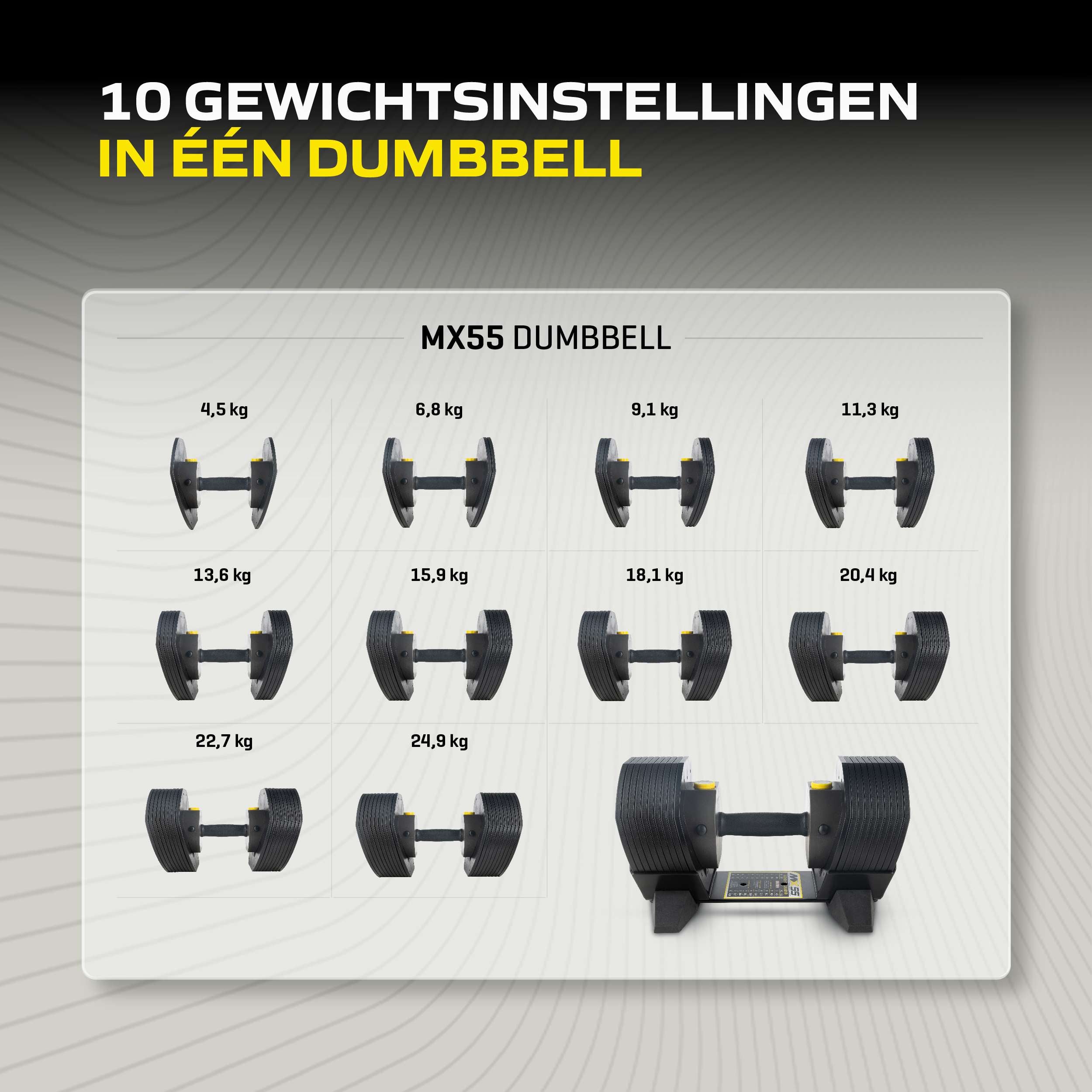MX Select MX55 Dumbbells 4,5 - 24,9 KG CH afbeelding 9
