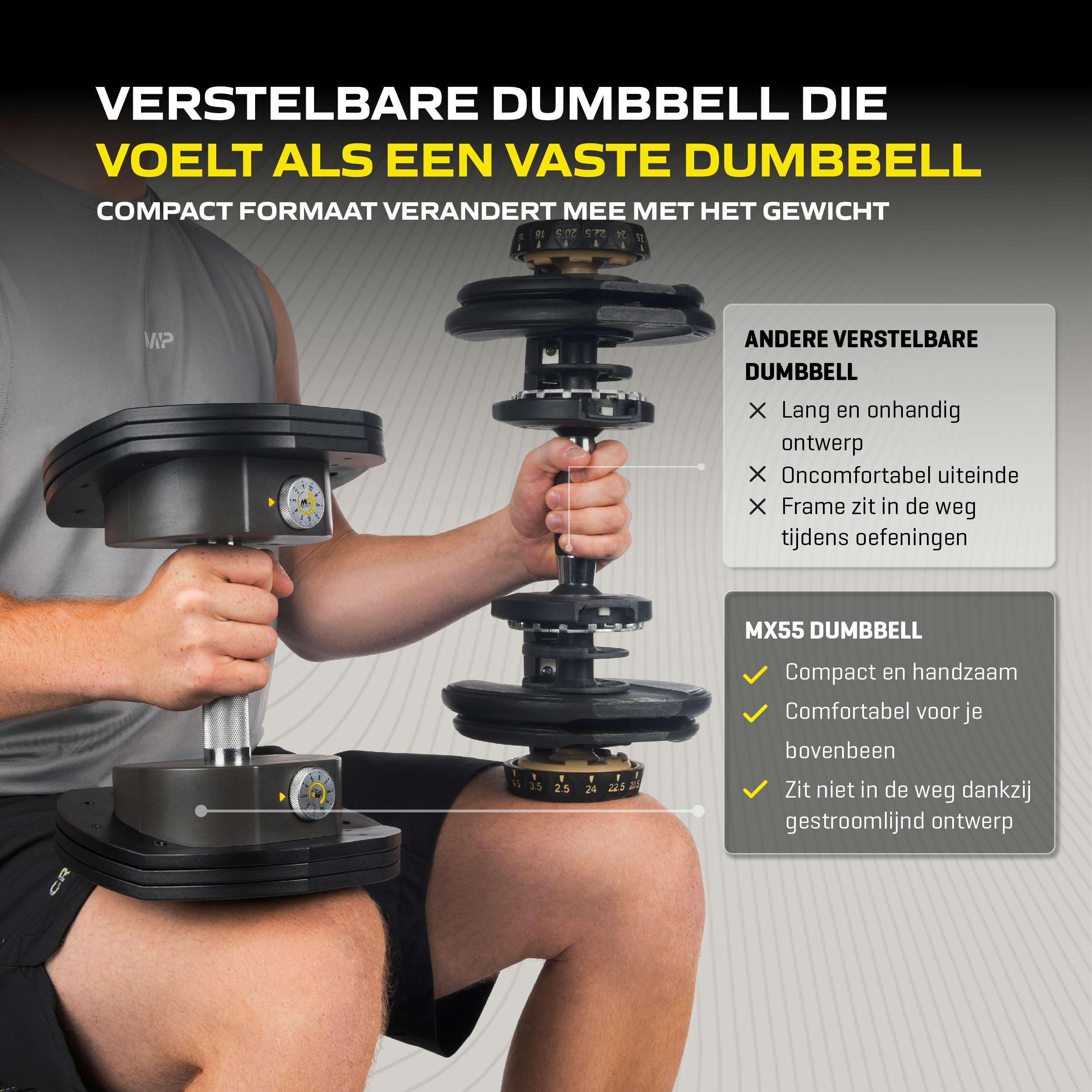 MX Select MX55 Dumbbells 4,5 - 24,9 KG KH afbeelding 2