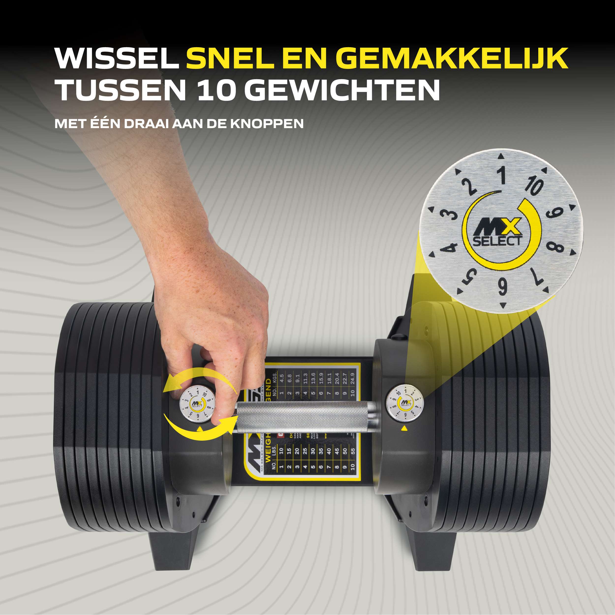 MX Select MX55 Dumbbells 4,5 - 24,9 KG KH afbeelding 5