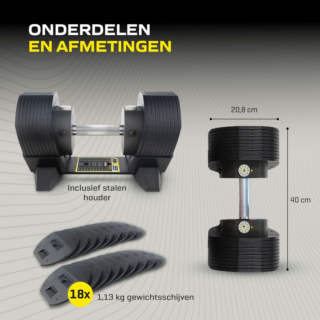 MX Select MX55 Dumbbells 4,5 - 24,9 KG KH afbeelding 6