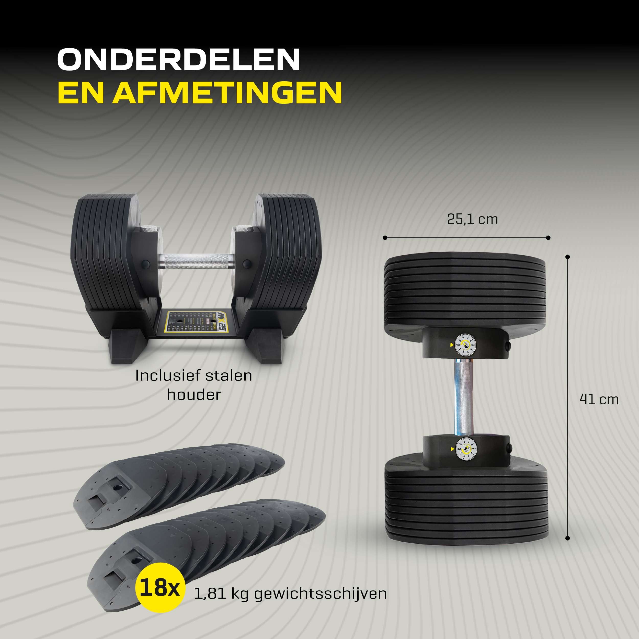 MX Select MX85 Dumbbells 5,6 - 38,6 KG KH afbeelding 6