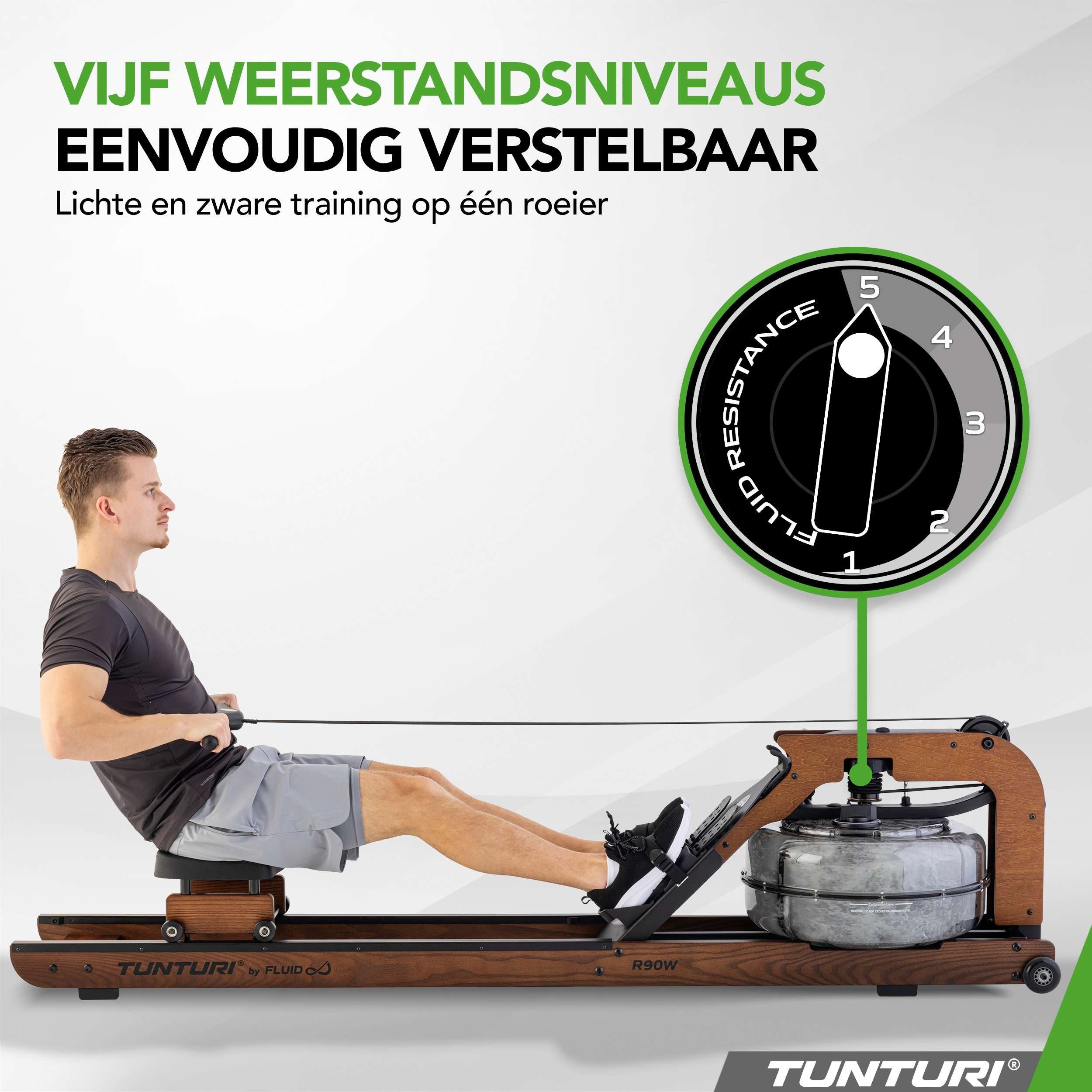 Tunturi Signature R90W Rower, By Fluid (1/2) afbeelding 4