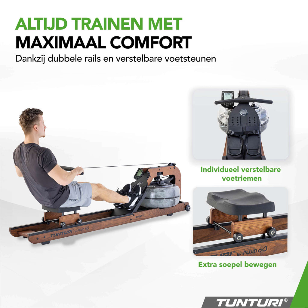 Tunturi Signature R90W Rower, By Fluid (1/2) afbeelding 7
