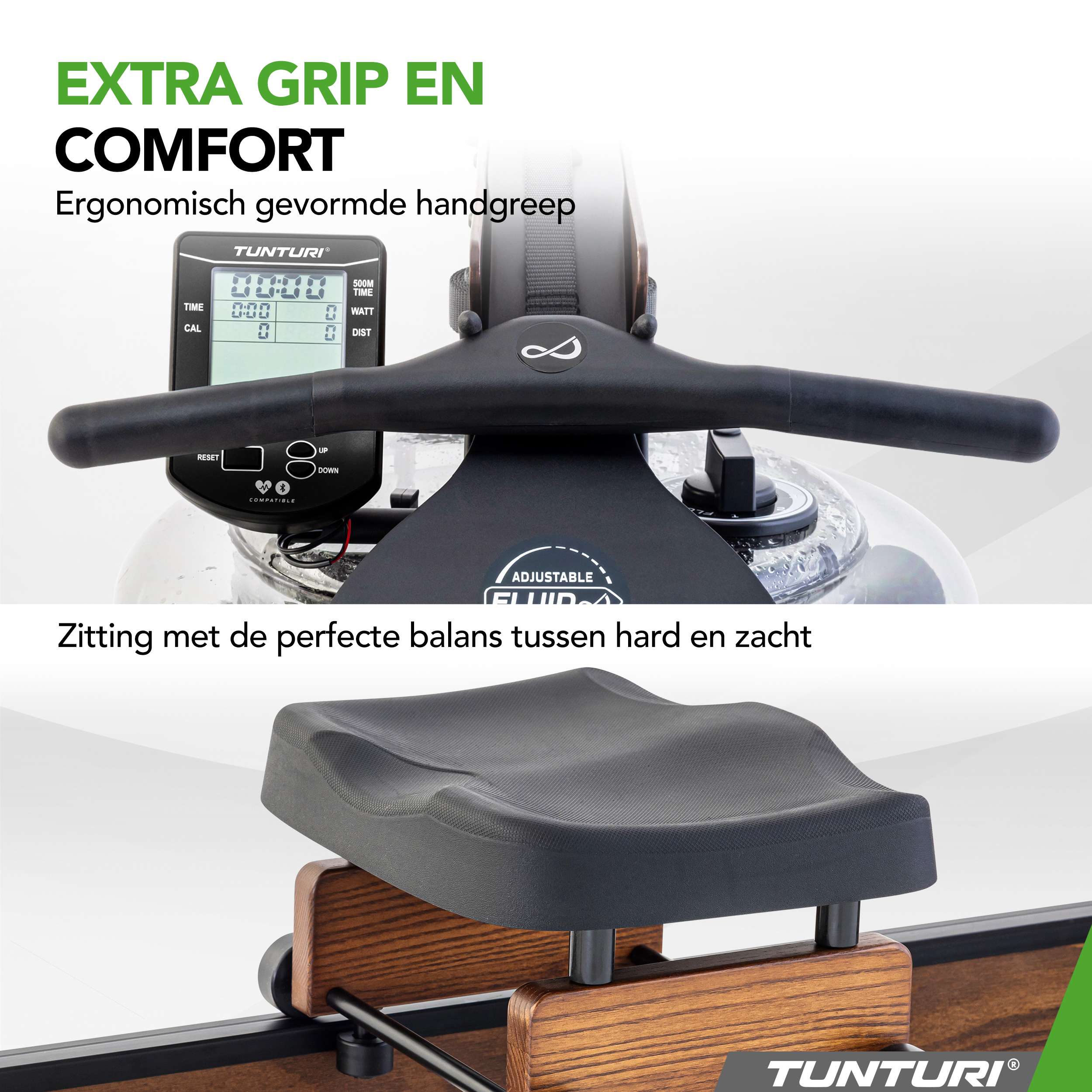 Tunturi Signature R90W Rower, By Fluid (1/2) afbeelding 8