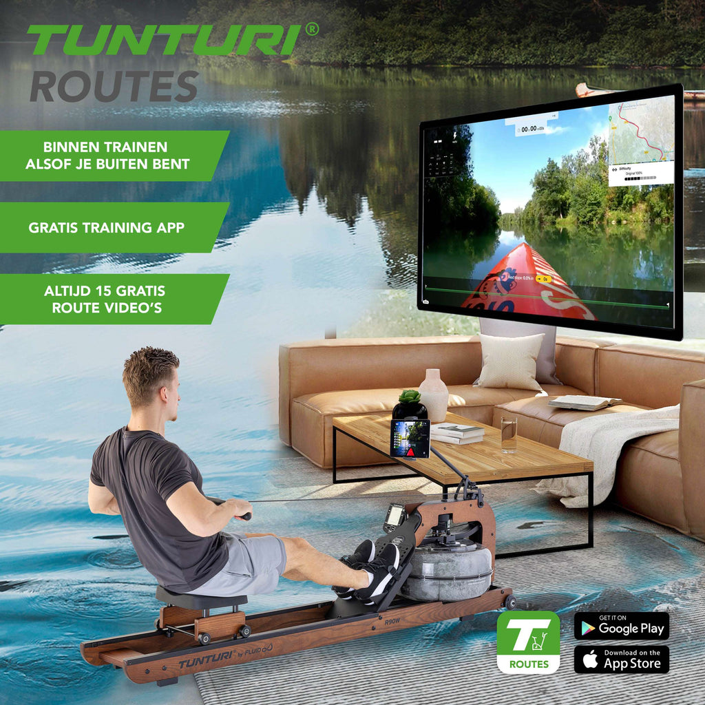 Tunturi Signature R90W Rower, By Fluid (1/2) afbeelding 2