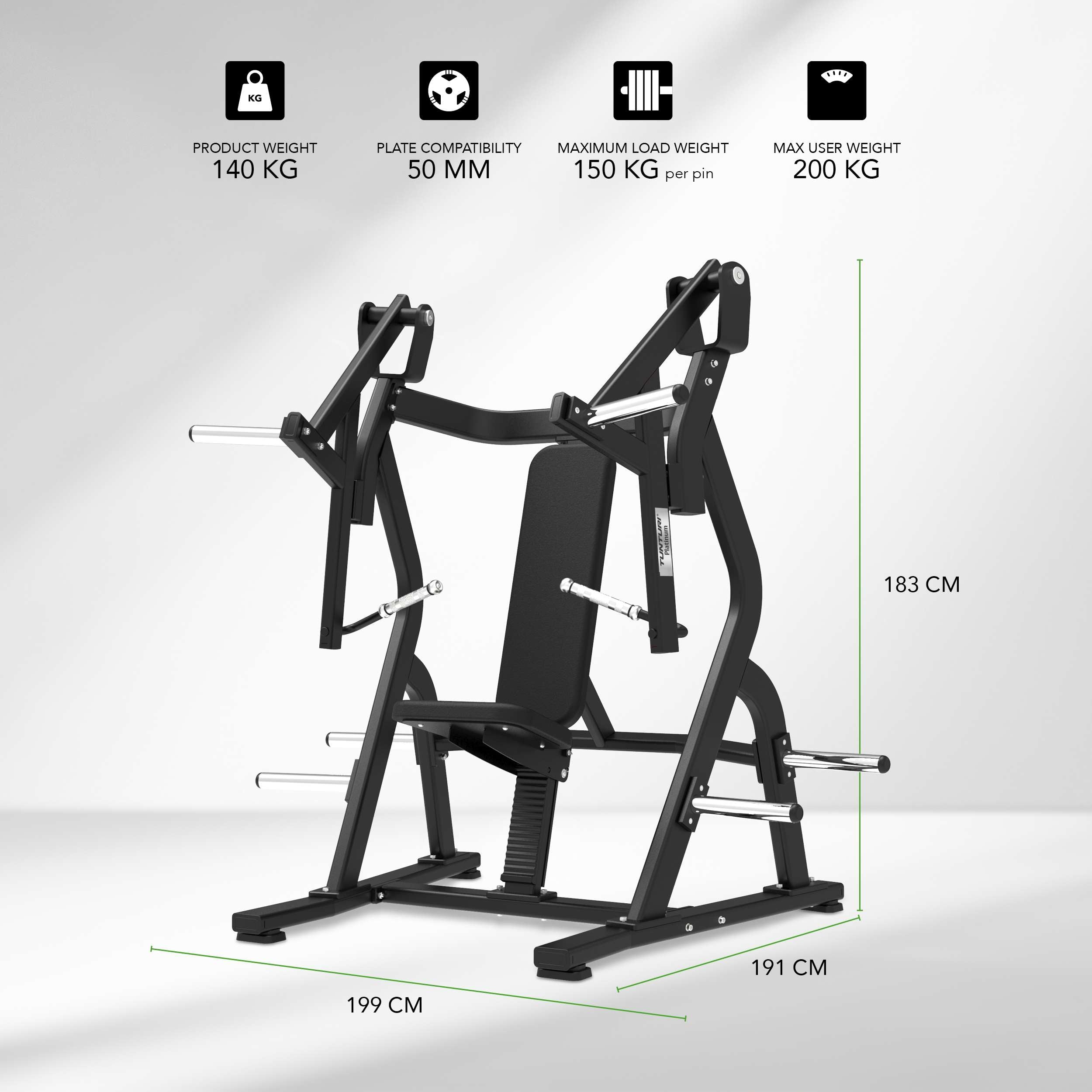 Tunturi Platinum - Chest Press - Plate loaded - V-series afbeelding 2