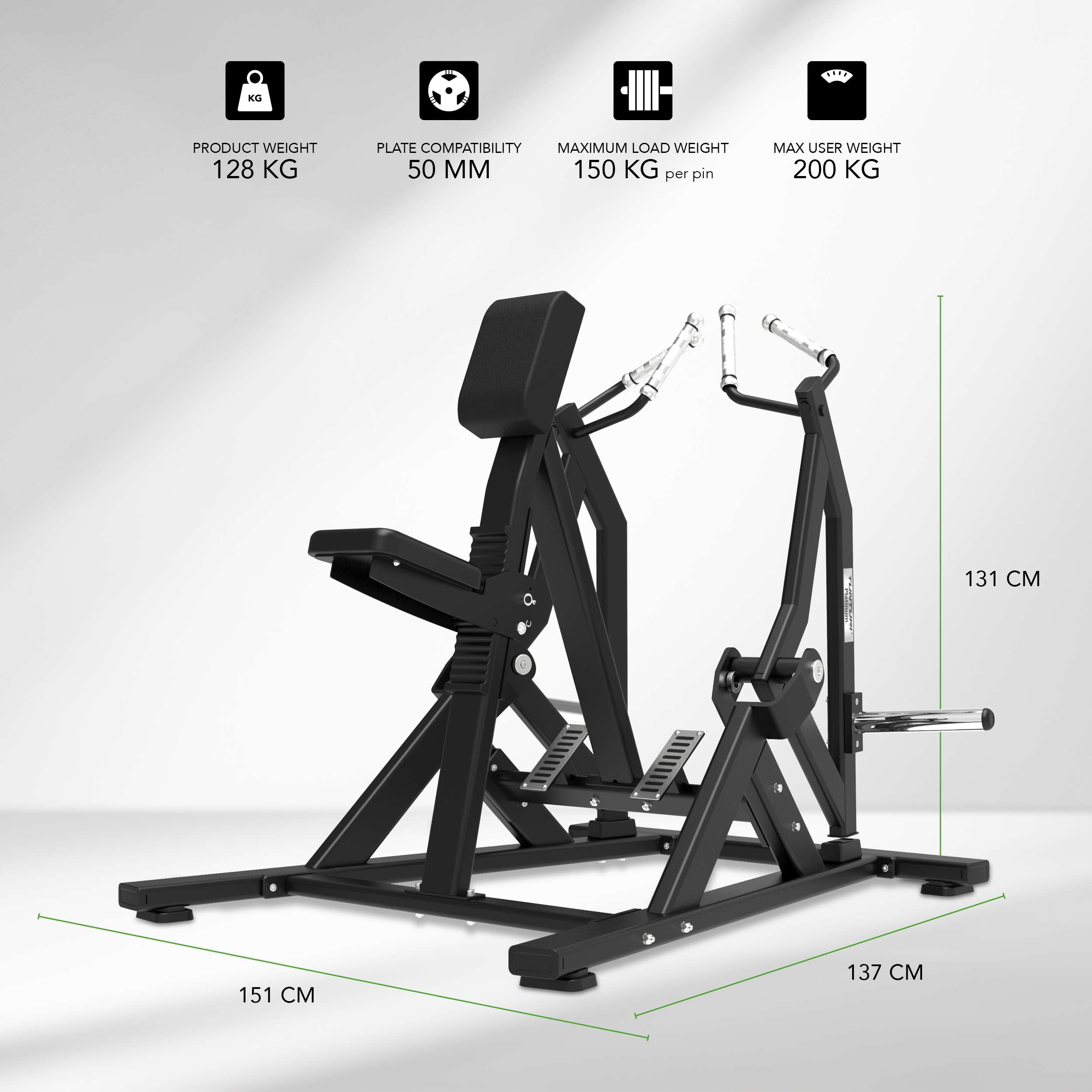Tunturi Platinum - Seated Row - Plate loaded - V-series afbeelding 2